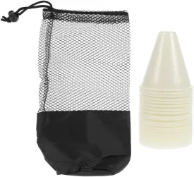 30 Night-Luminous Roller Sports Cones White Outdoor Training Pile Props for Agility Drills Obstacle Courses Set Bag