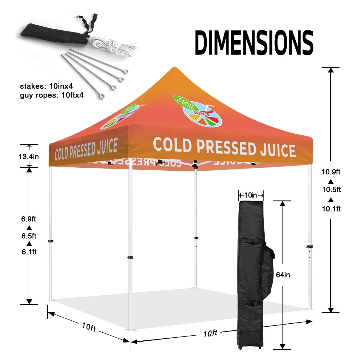 ABLEM8CANOPY Cold Pressed Juice 10x10 Canopy With Tent