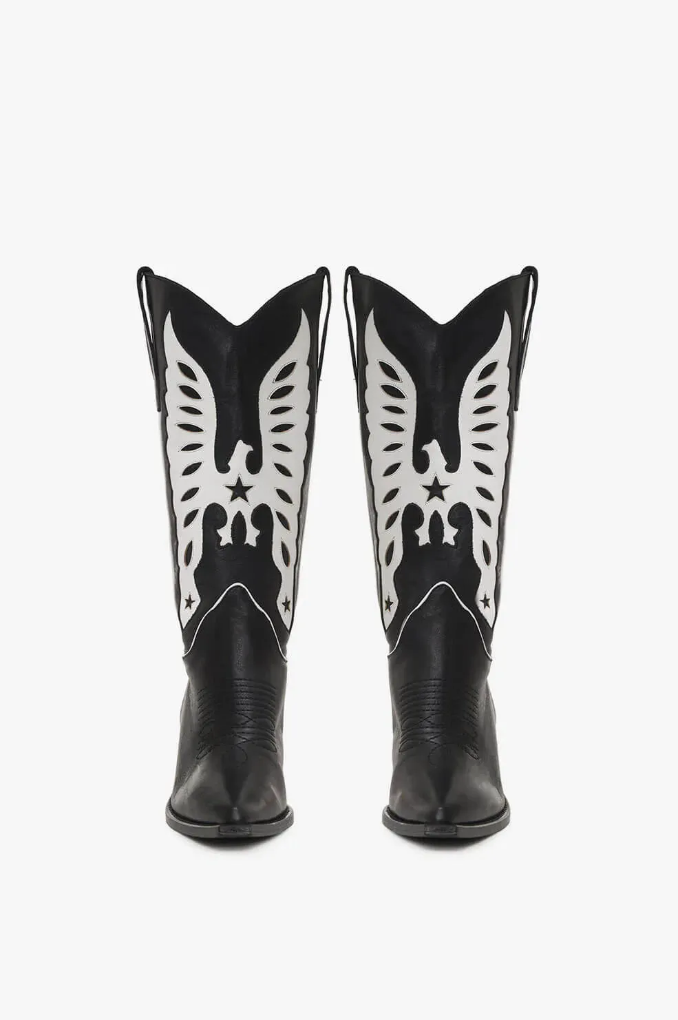 Anine Bing - Mid Calf Tania Boots in Black and White