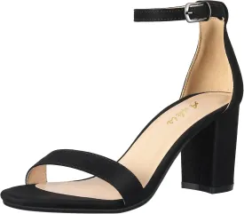 Ankis Heels for Women Open Toe Ankle Strap Chunky Heel Sandals 2.75 Inch
