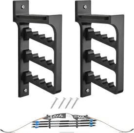 Archery Wall-Mounted Arrow Holder - Bow Hanger Rack for Recurve Bow Traditional Longbow, Multi-functional Archery Brackets for Wall in Home