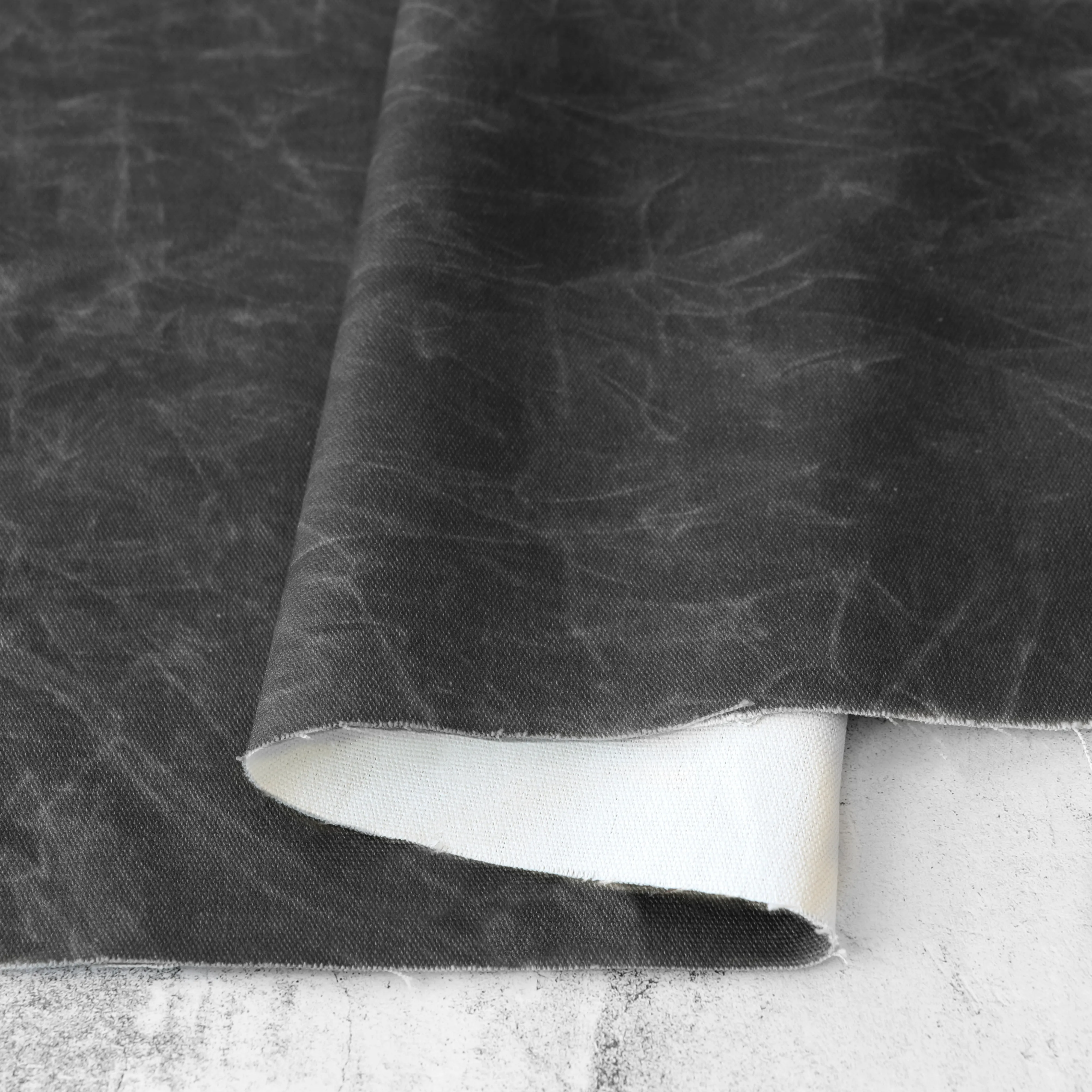 Black Faux Waxed Duck Canvas