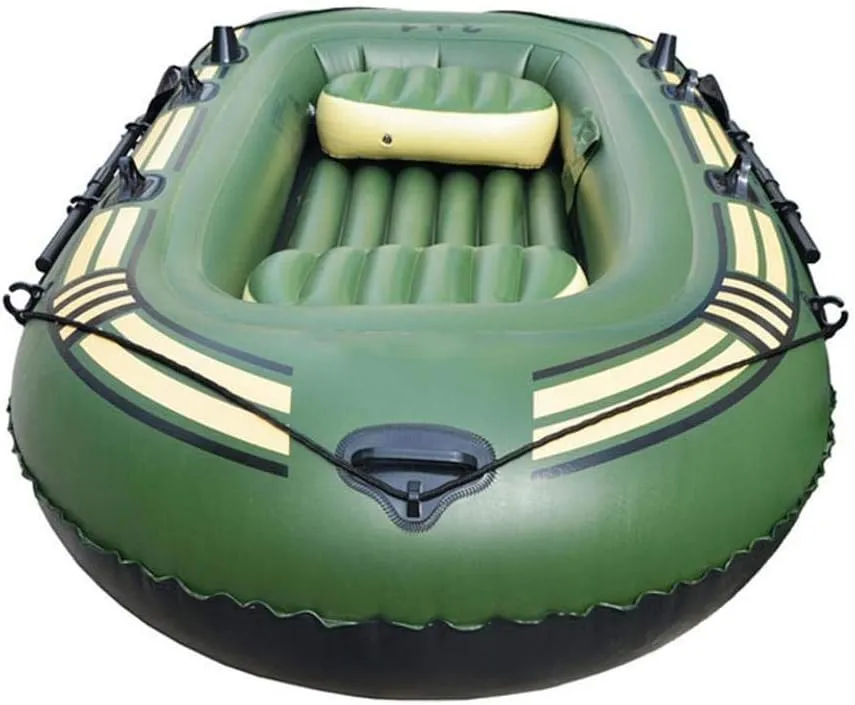 Boat Raft Inflatable Set 1 2 3 4 Person Inflatable Dinghy Rowing Boats for Adults Rubber Dingy Kayak Canoe Fishing Tear-Resistant Foldable Drifting Boat 249127CM