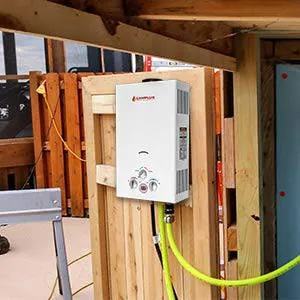 Camplux 10L Propane Portable Outdoor Tankless Water Heater - White