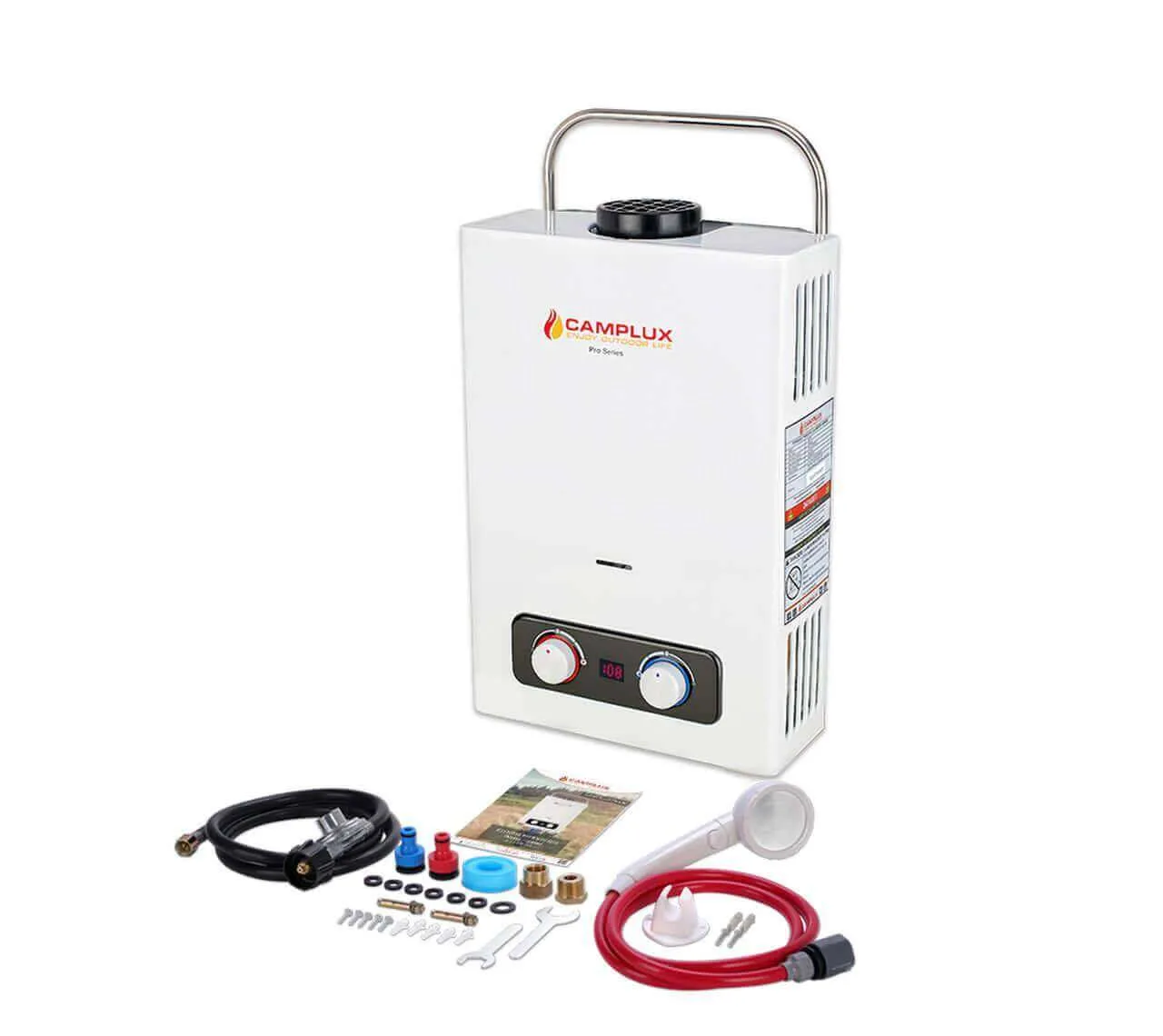 Camplux 6L 1.58 GPM Propane Outdoor Portable Tankless Water Heater - White