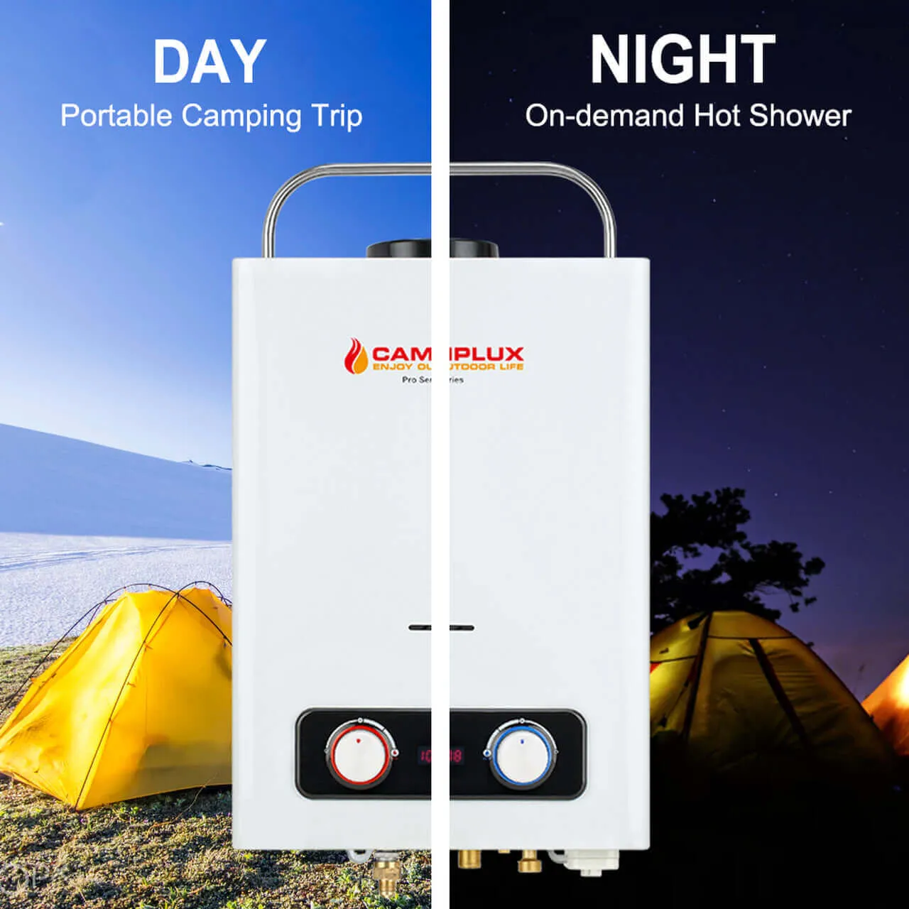 Camplux 6L 1.58 GPM Propane Outdoor Portable Tankless Water Heater - White