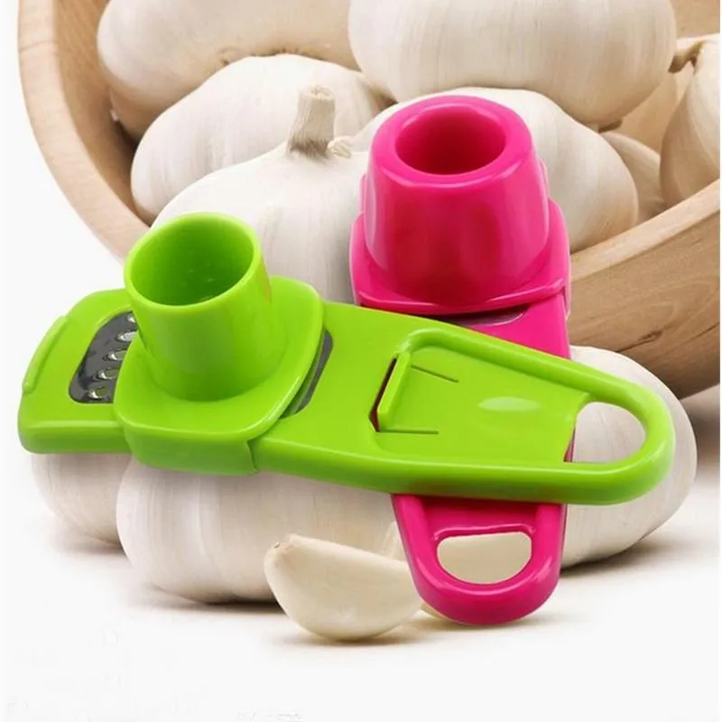 Colorful Stainless Steel Garlic Press  Easy to Use Kitchen Tool