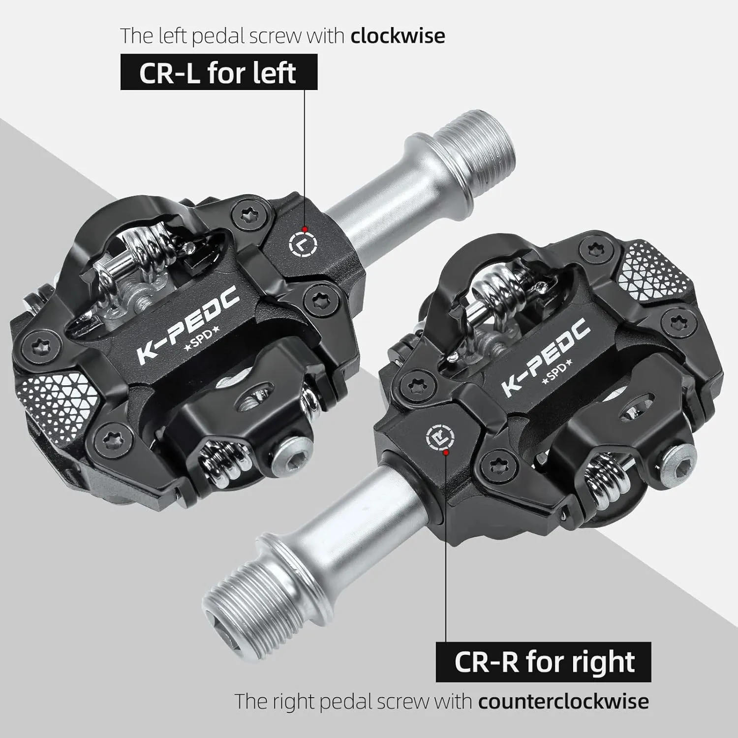 Compatible Clipless MTB Mountain Bike Pedal Dual Sided Lightweight Aluminum 9/16 Platform Bicycle Pedals with Cleats for Road