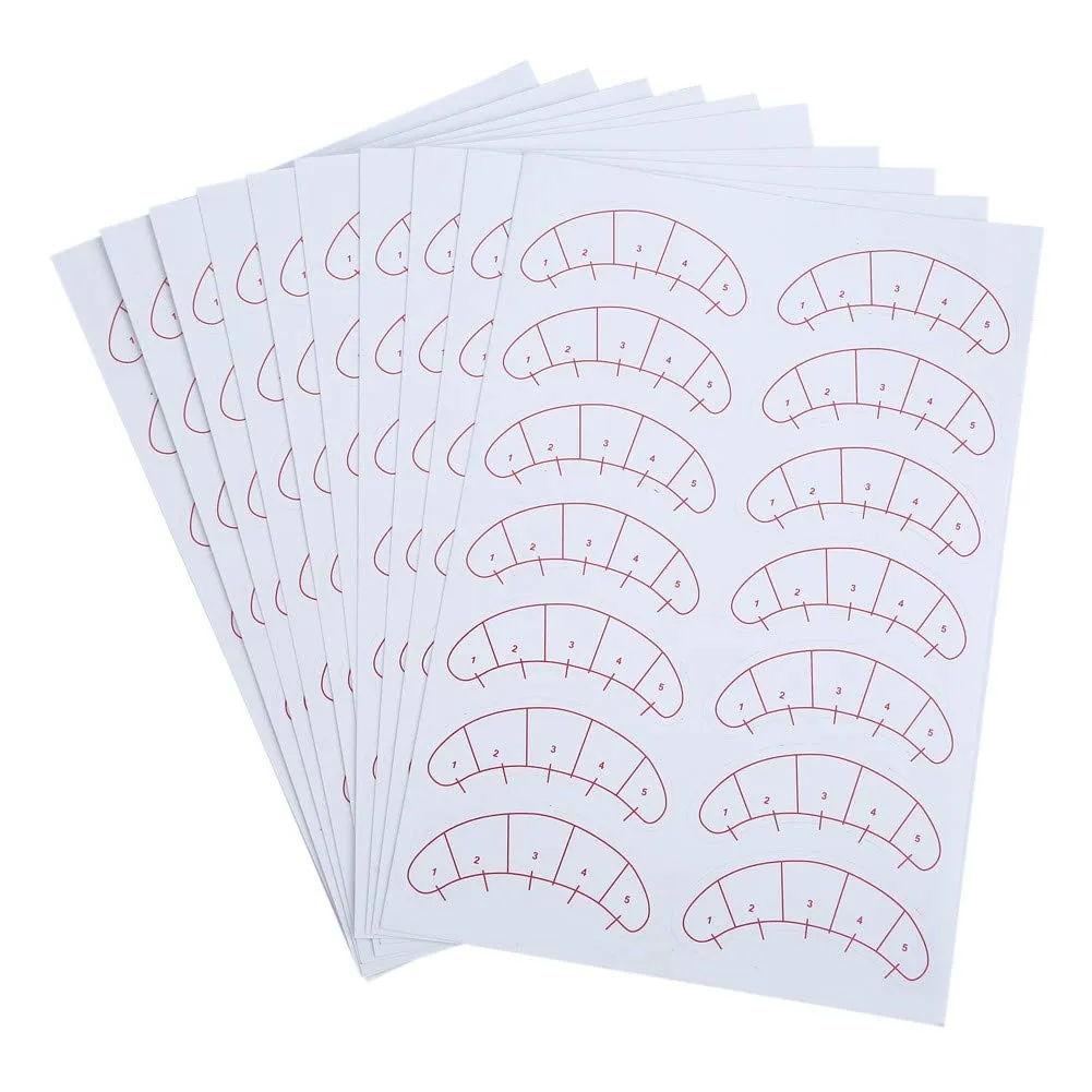 DEWIN Eye Mapping Stickers, Lash Map Under Eye Stickers Eyelashes Stickers for Lash Beginner Training and Practice 140 Pcs / 10-Sheets