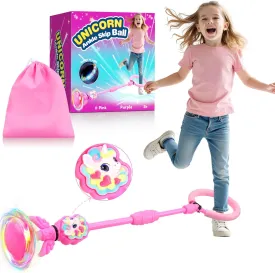 Dolanus Unicorn Skip Toy for Girls, Birthday Gifts for 6 7 8 10 12 Year Old Girls, Ankle Skip Ball with Flashing Lights, Girls Toys Age 6-8, Kids Sports Toy for Outdoor Outside Indoor
