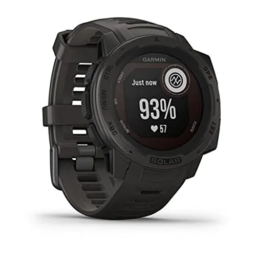 Garmin 010-02293-10 Instinct Solar, Rugged Outdoor Smartwatch with Solar Charging Capabilities, Built-in Sports Apps and Health Monitoring, Graphite