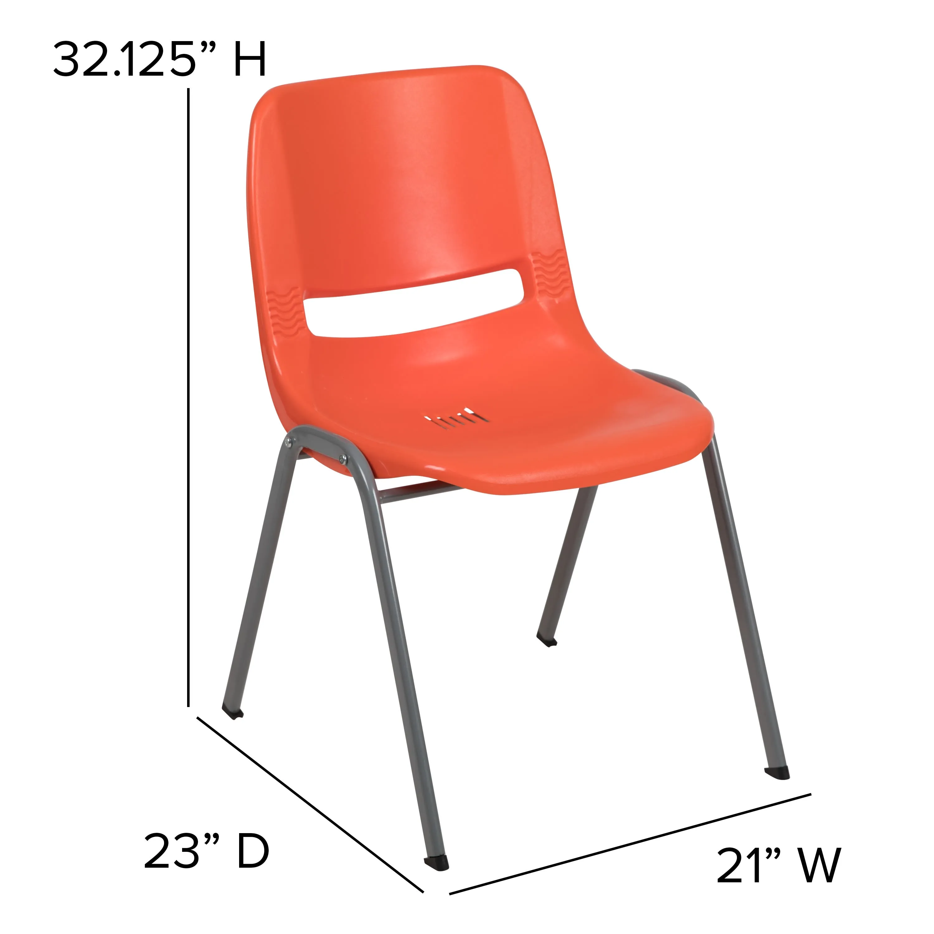 HERCULES Series 880 lb. Capacity Ergonomic Shell Stack Chair with Metal Frame