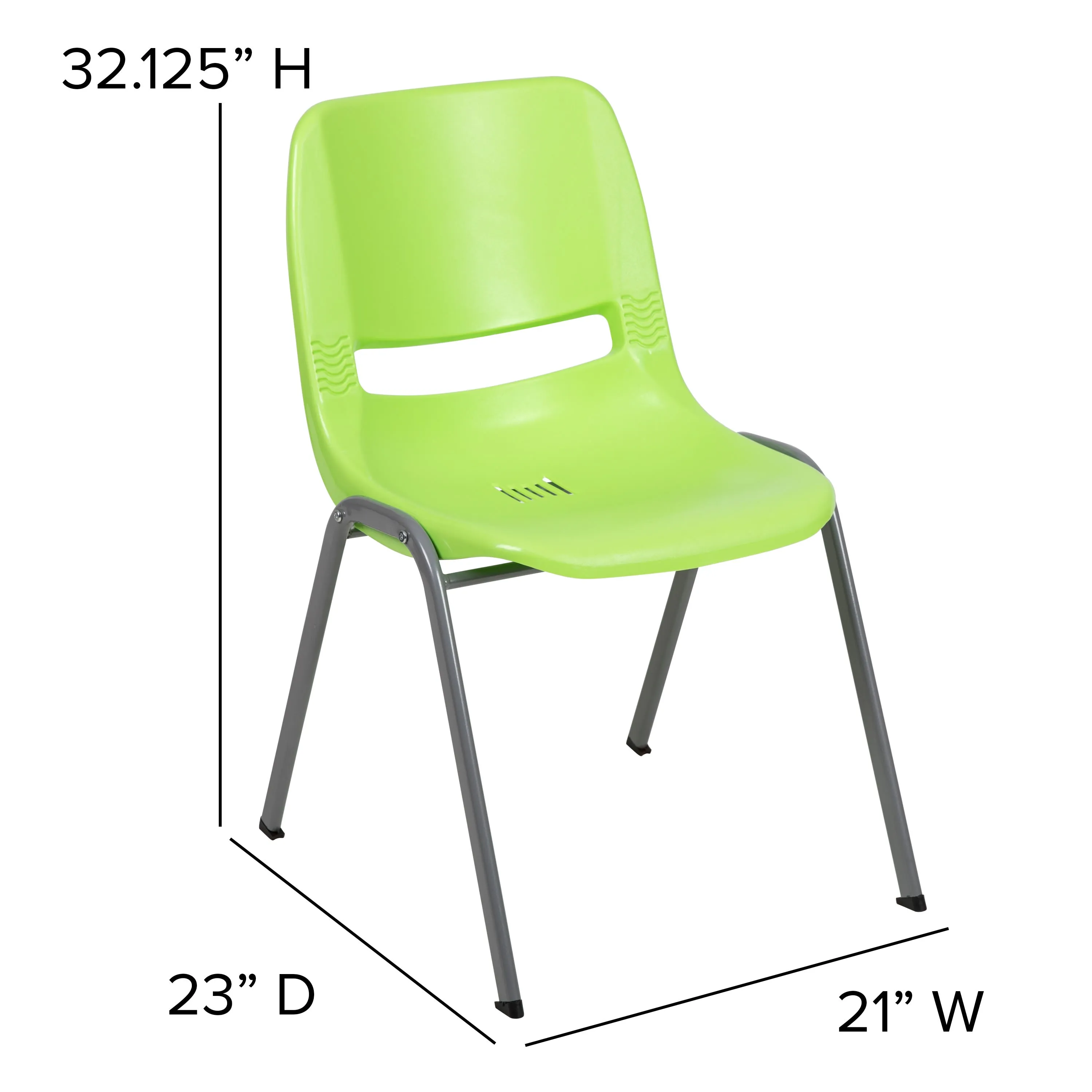 HERCULES Series 880 lb. Capacity Ergonomic Shell Stack Chair with Metal Frame