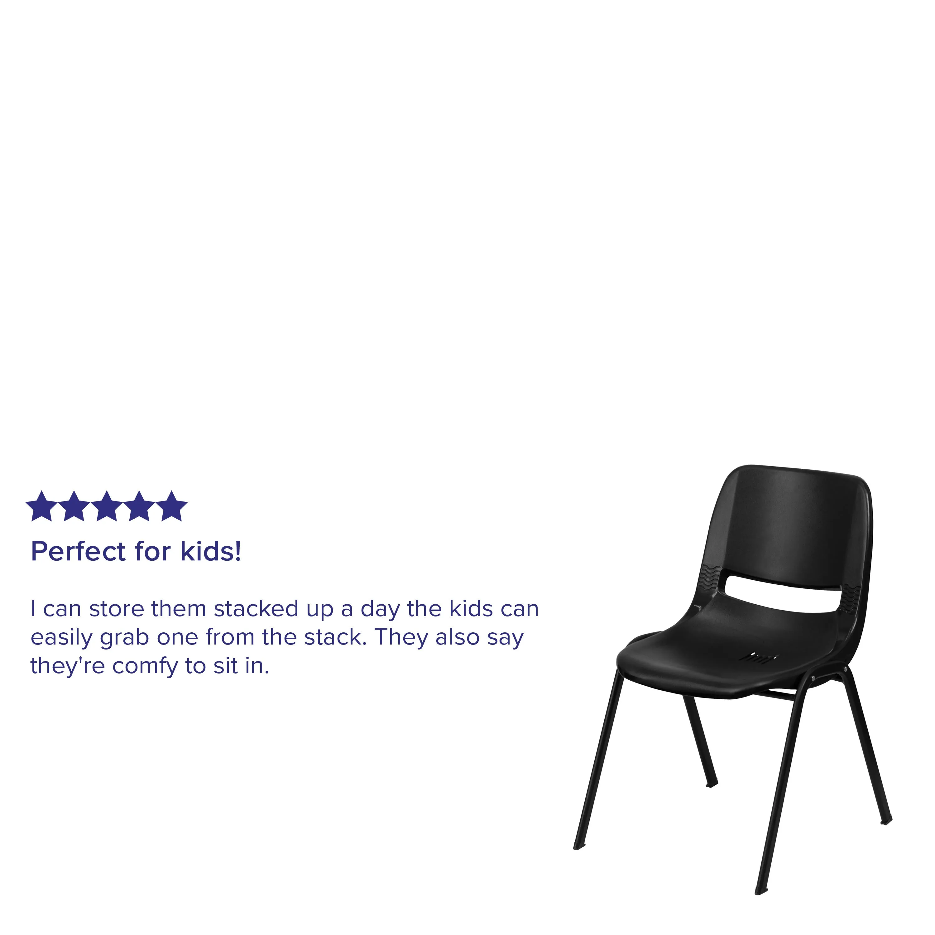 HERCULES Series 880 lb. Capacity Ergonomic Shell Stack Chair with Metal Frame
