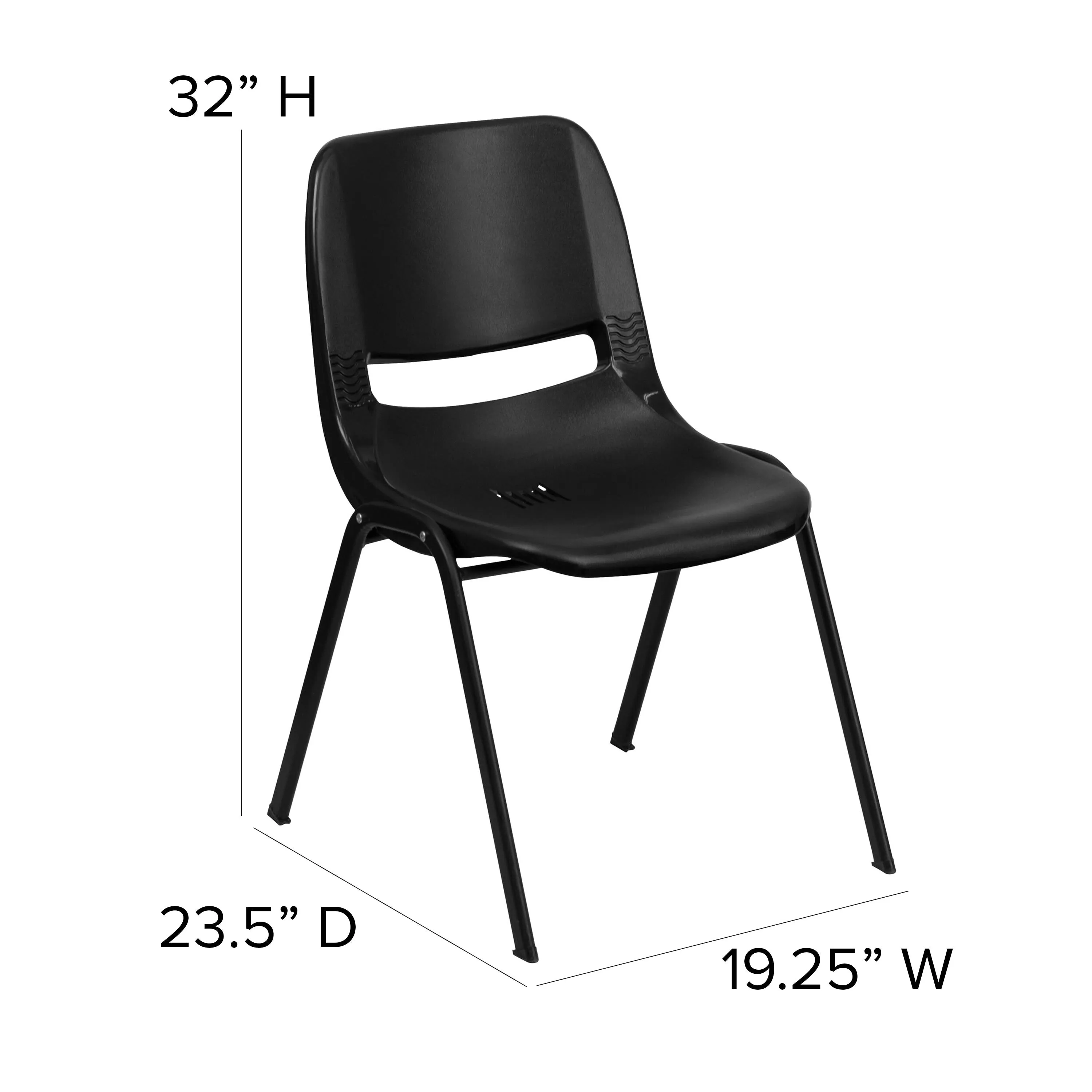HERCULES Series 880 lb. Capacity Ergonomic Shell Stack Chair with Metal Frame