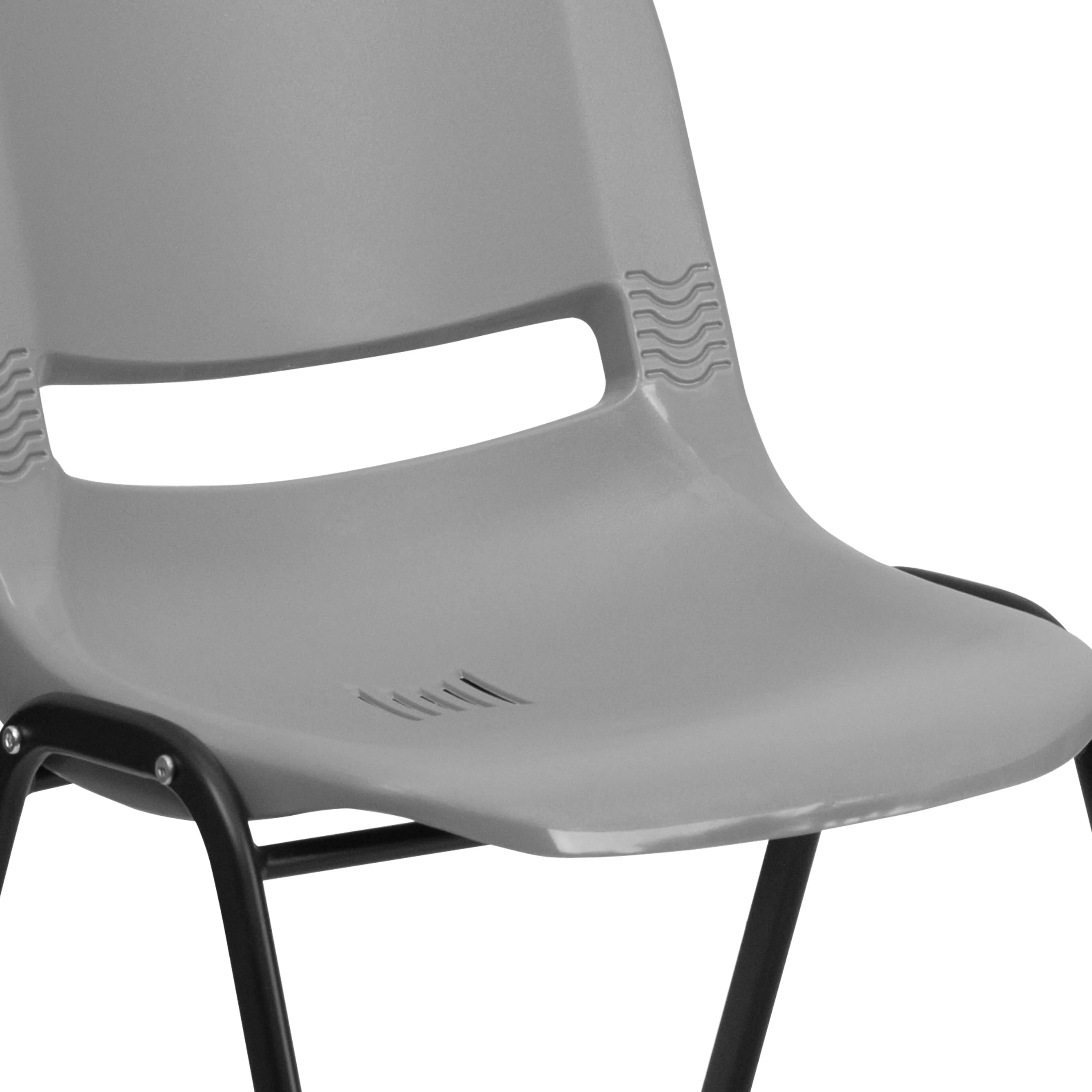 HERCULES Series 880 lb. Capacity Ergonomic Shell Stack Chair with Metal Frame