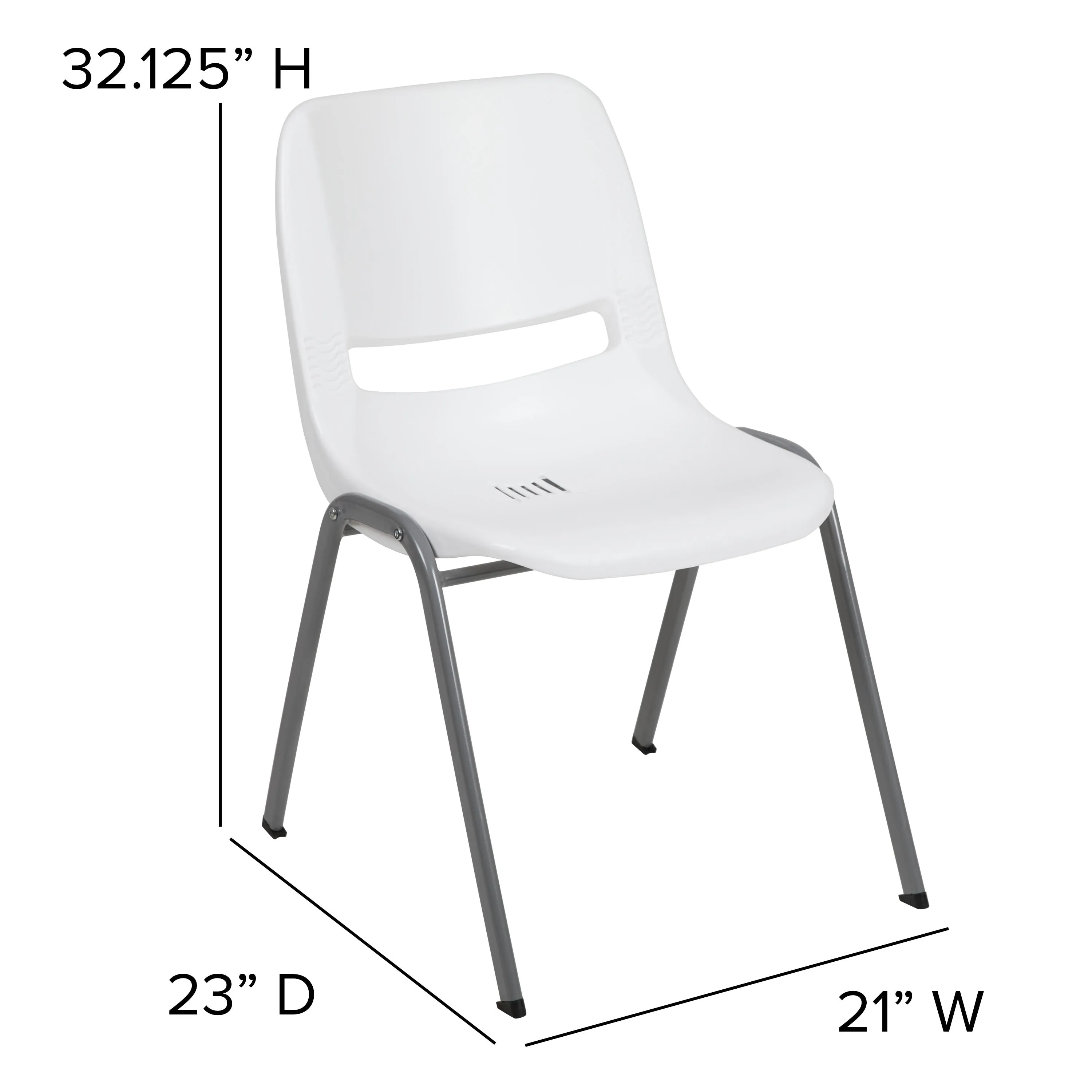 HERCULES Series 880 lb. Capacity Ergonomic Shell Stack Chair with Metal Frame
