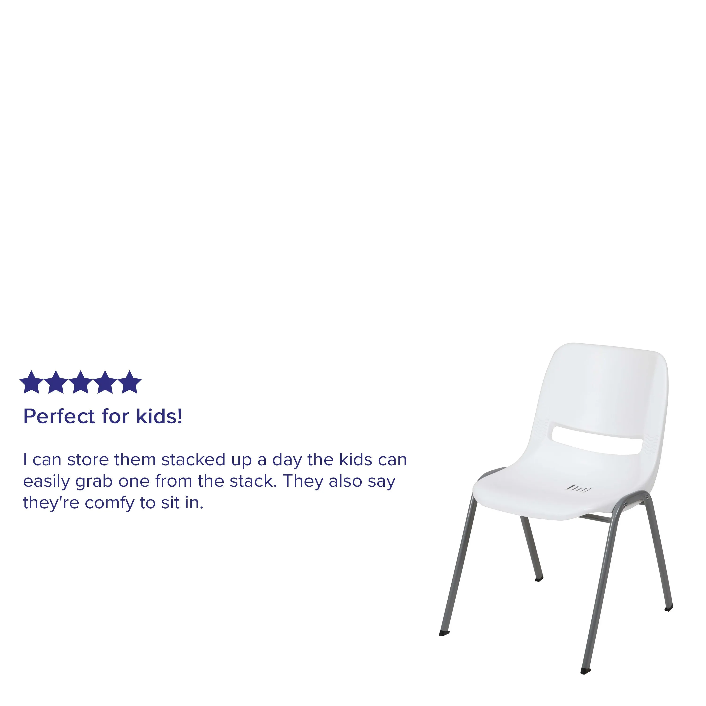 HERCULES Series 880 lb. Capacity Ergonomic Shell Stack Chair with Metal Frame