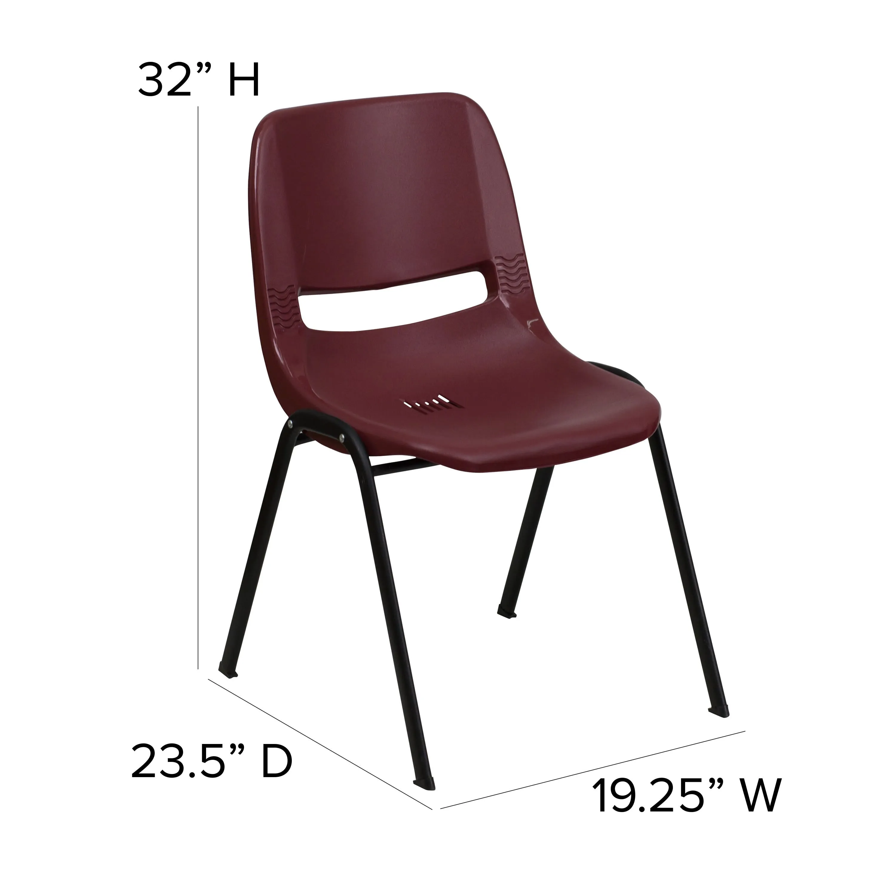 HERCULES Series 880 lb. Capacity Ergonomic Shell Stack Chair with Metal Frame