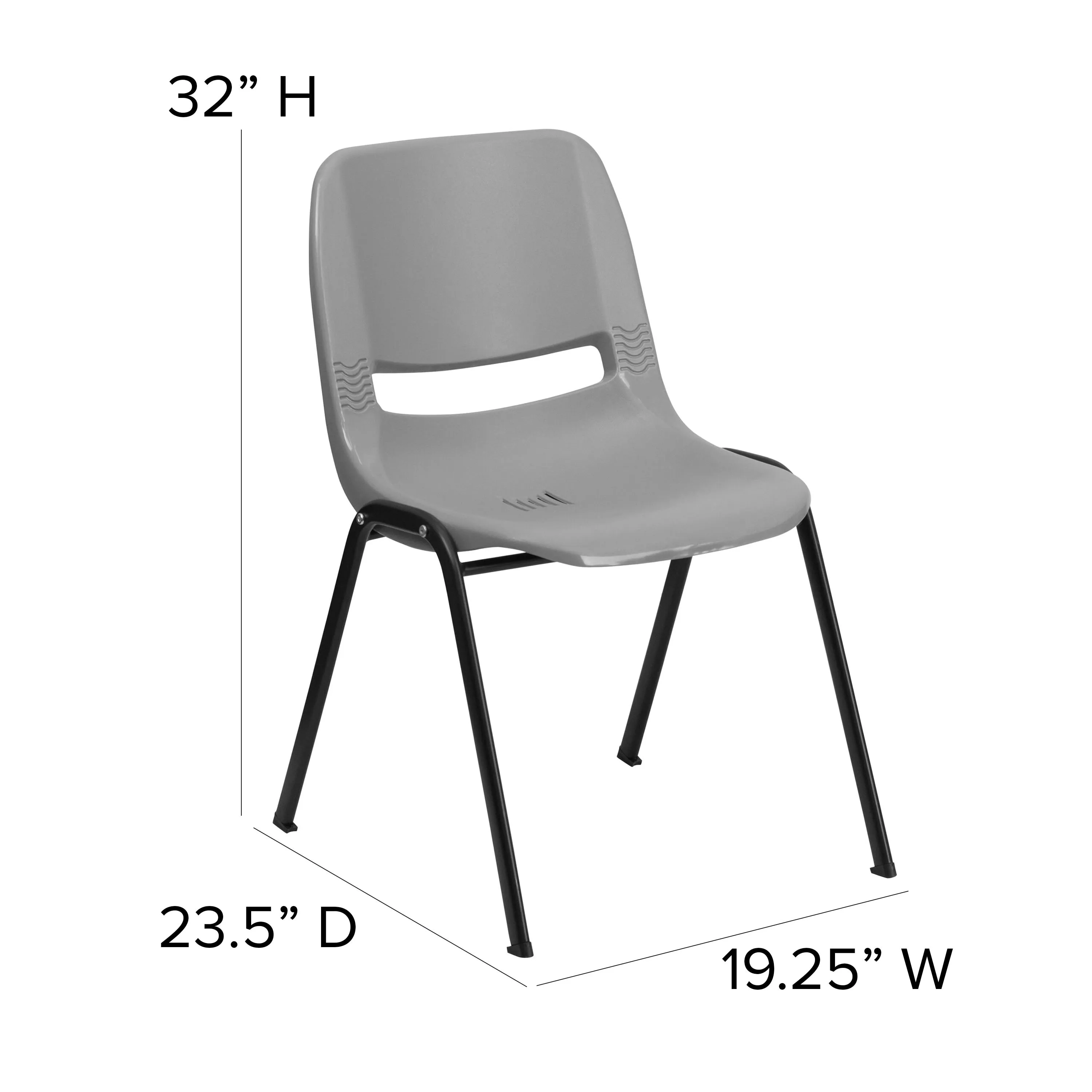 HERCULES Series 880 lb. Capacity Ergonomic Shell Stack Chair with Metal Frame