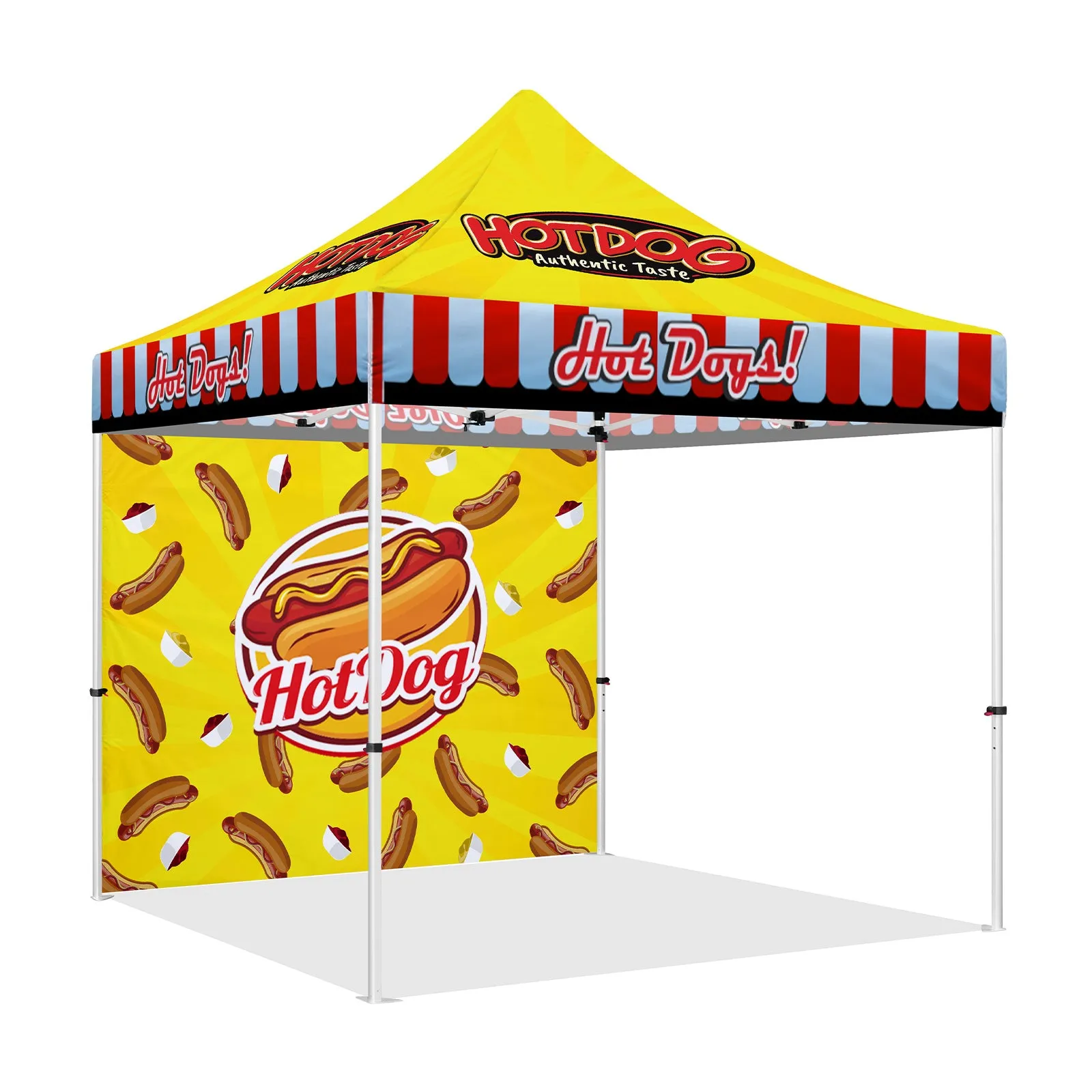 Hotdog Tent-10x10 Themed Pop Up Tents & Outdoor Canopies for Hot Dogs Food Vendors