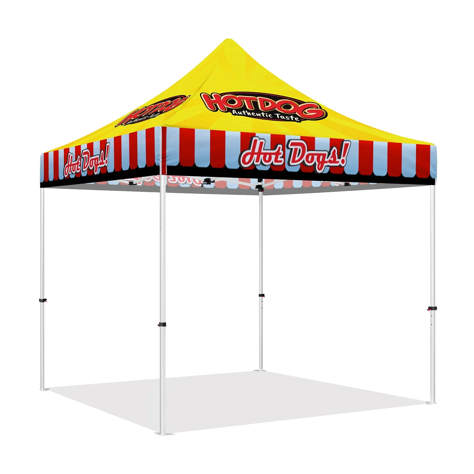 Hotdog Tent-10x10 Themed Pop Up Tents & Outdoor Canopies for Hot Dogs Food Vendors