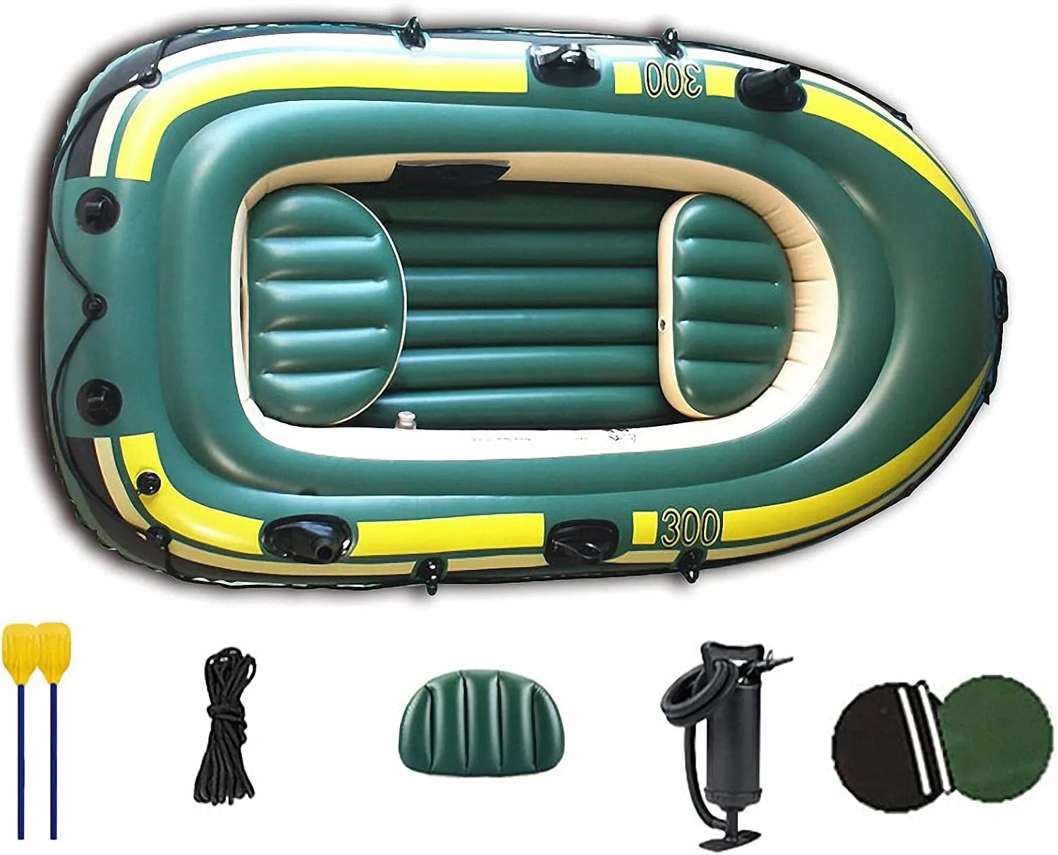 Inflatable Rowing Boats for Adults Rubber Dingy, Inflatable Boat Raft, Fishing Kayak Canoe, Thickened Fishing Foldable Drifting 230 * 130 * 35cm
