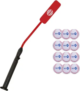 Insider Bat Size 6 (Ages 12 and Under) & Soft Hit Ball Complete Baseball Softball Batting Practice Kit (1 Bat & 12 Balls)