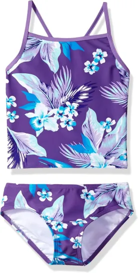 Kanu Surf Girls' Melanie Beach Sport UPF 50  Banded Tankini 2-Piece Swimsuit