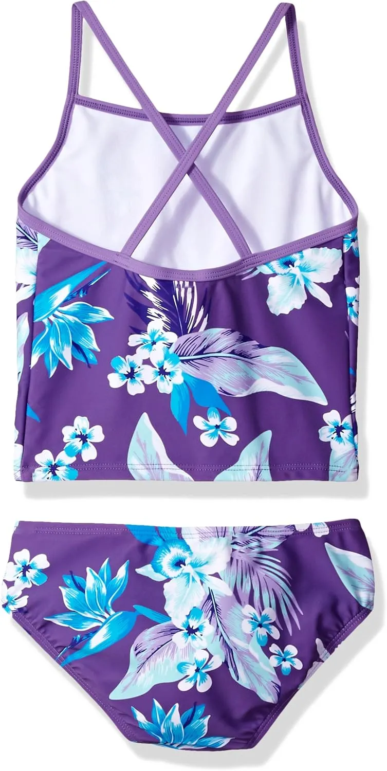 Kanu Surf Girls' Melanie Beach Sport UPF 50  Banded Tankini 2-Piece Swimsuit