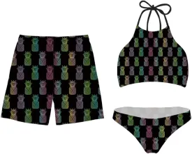 KEIAHUAN Couples Matching Swimsuit Summer Swimwear Women 2 Piece Bikini Set Men Trunk