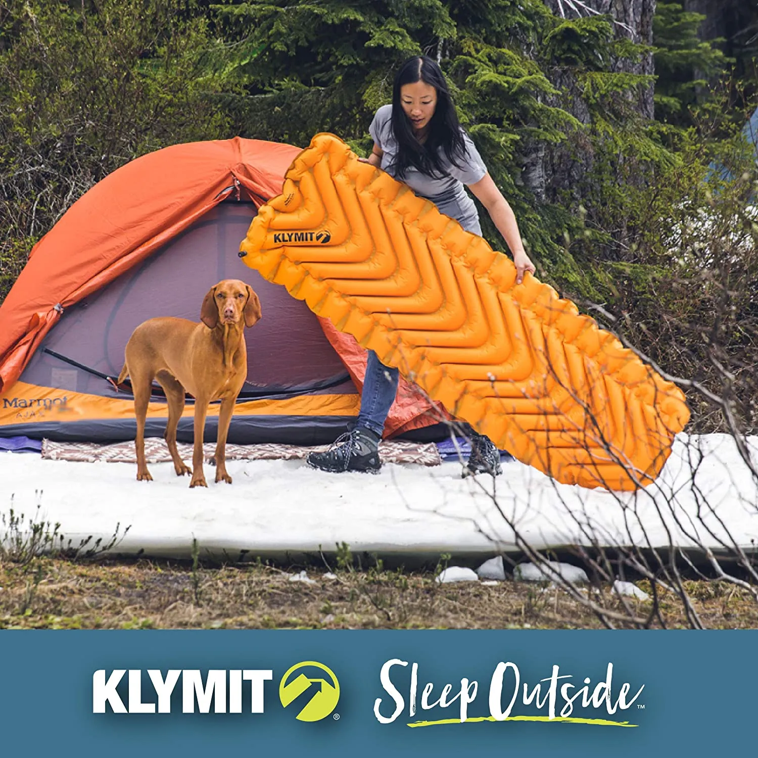 Klymit Insulated Static V Lite Sleeping Pad, Mango Orange