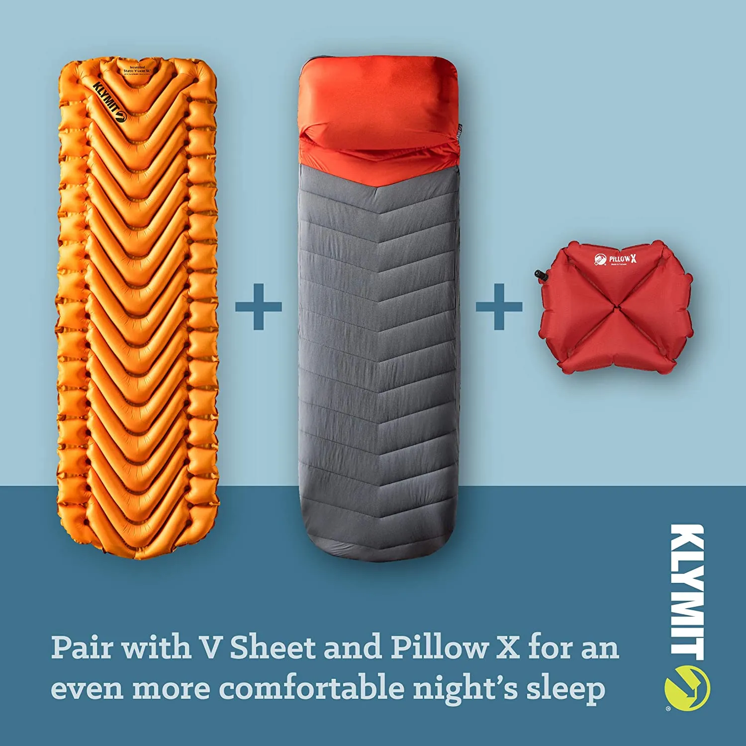 Klymit Insulated Static V Lite Sleeping Pad, Mango Orange