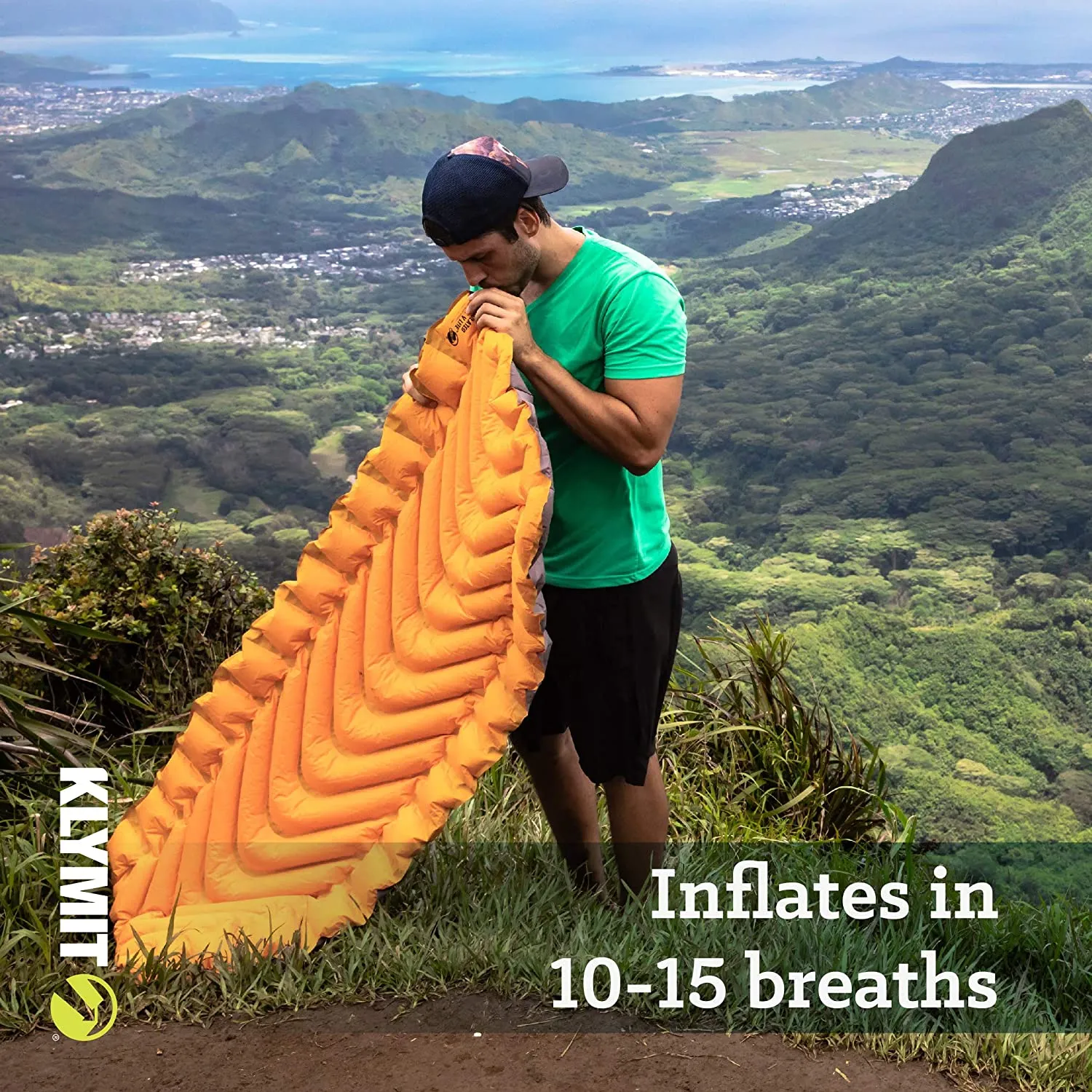 Klymit Insulated Static V Lite Sleeping Pad, Mango Orange