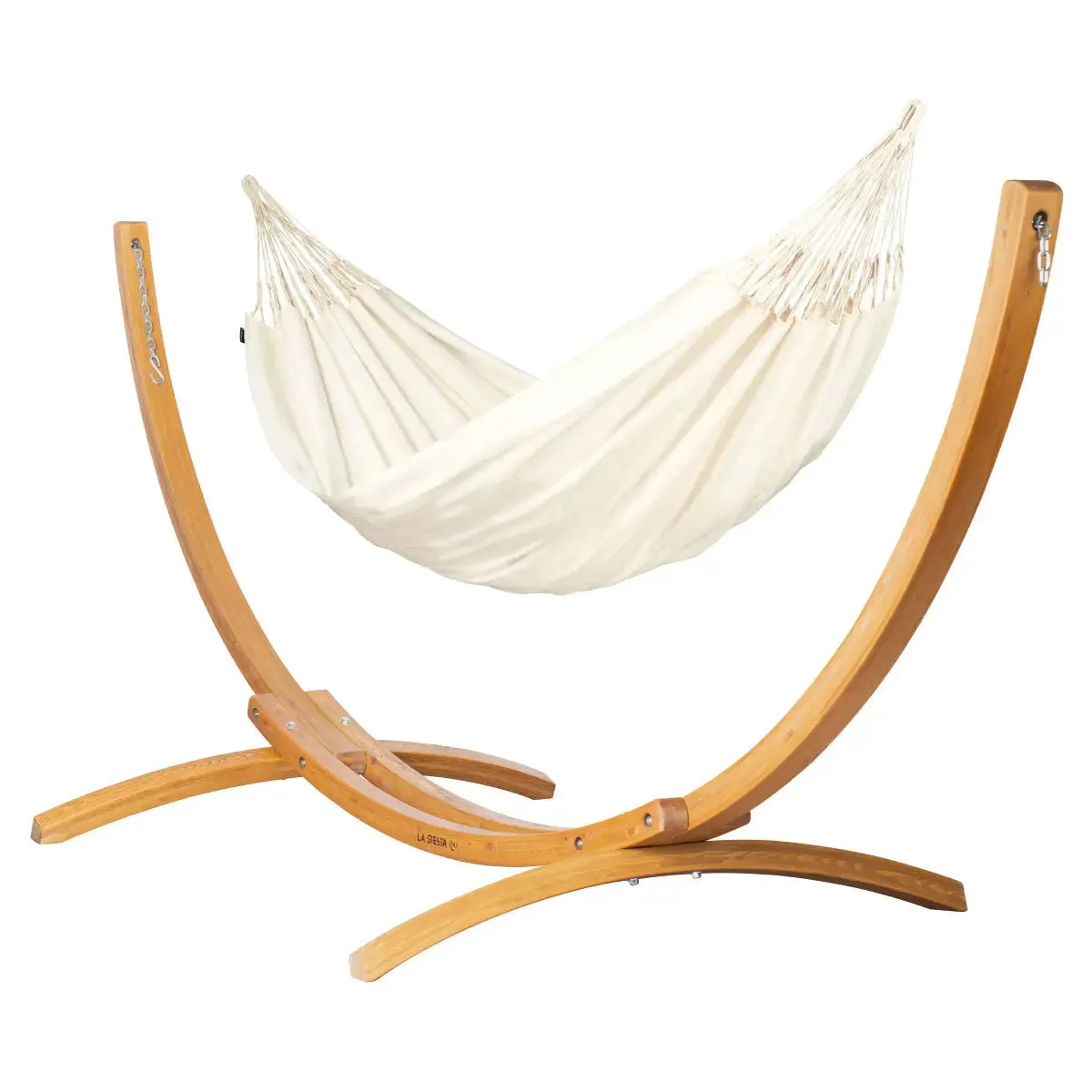 LA SIESTA Brisa Double Classic Swing Hammock with Wooden Stand (W 160 cm)