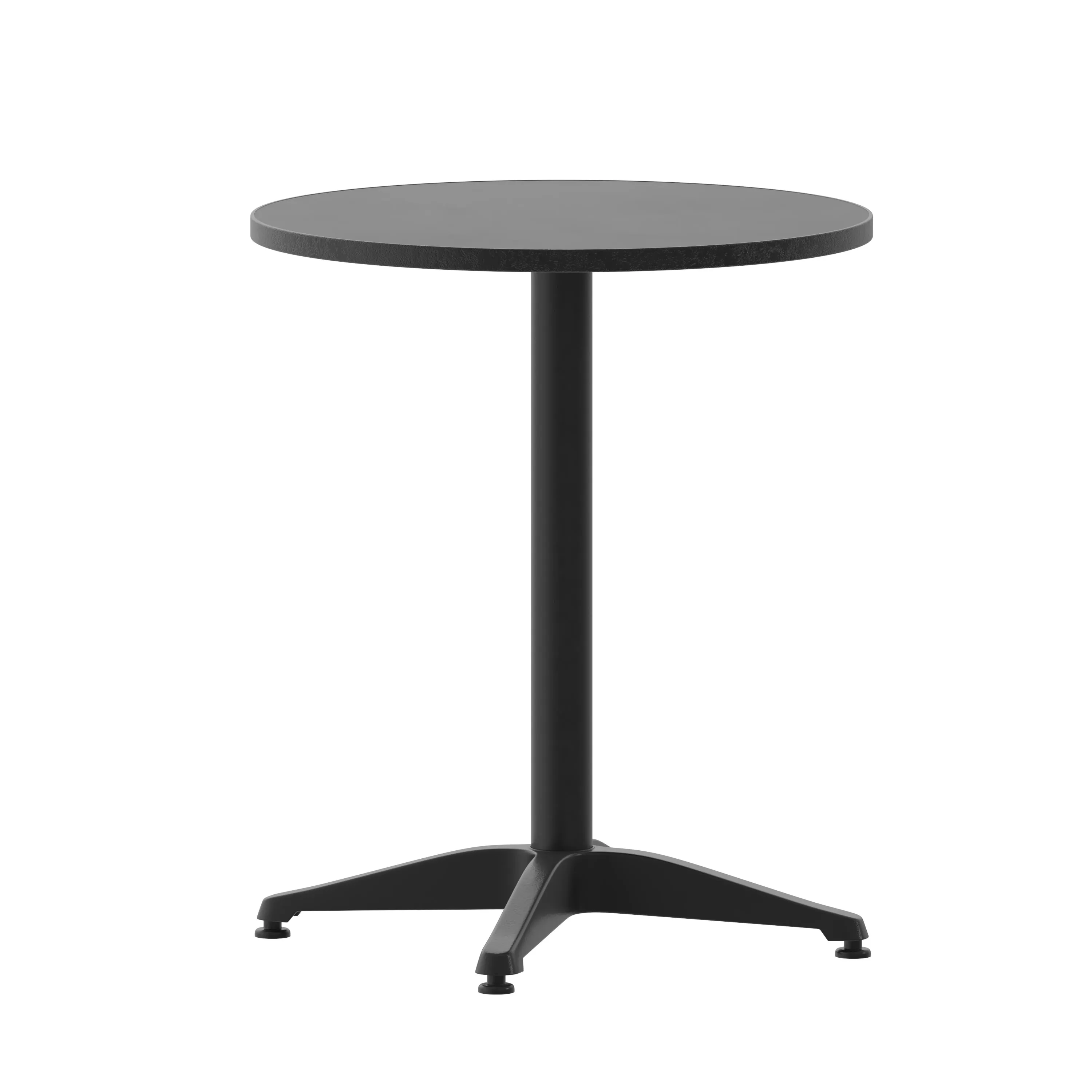 Lila 23.5'' Round Aluminum Indoor-Outdoor Table Set with 2 Slat Back Chairs