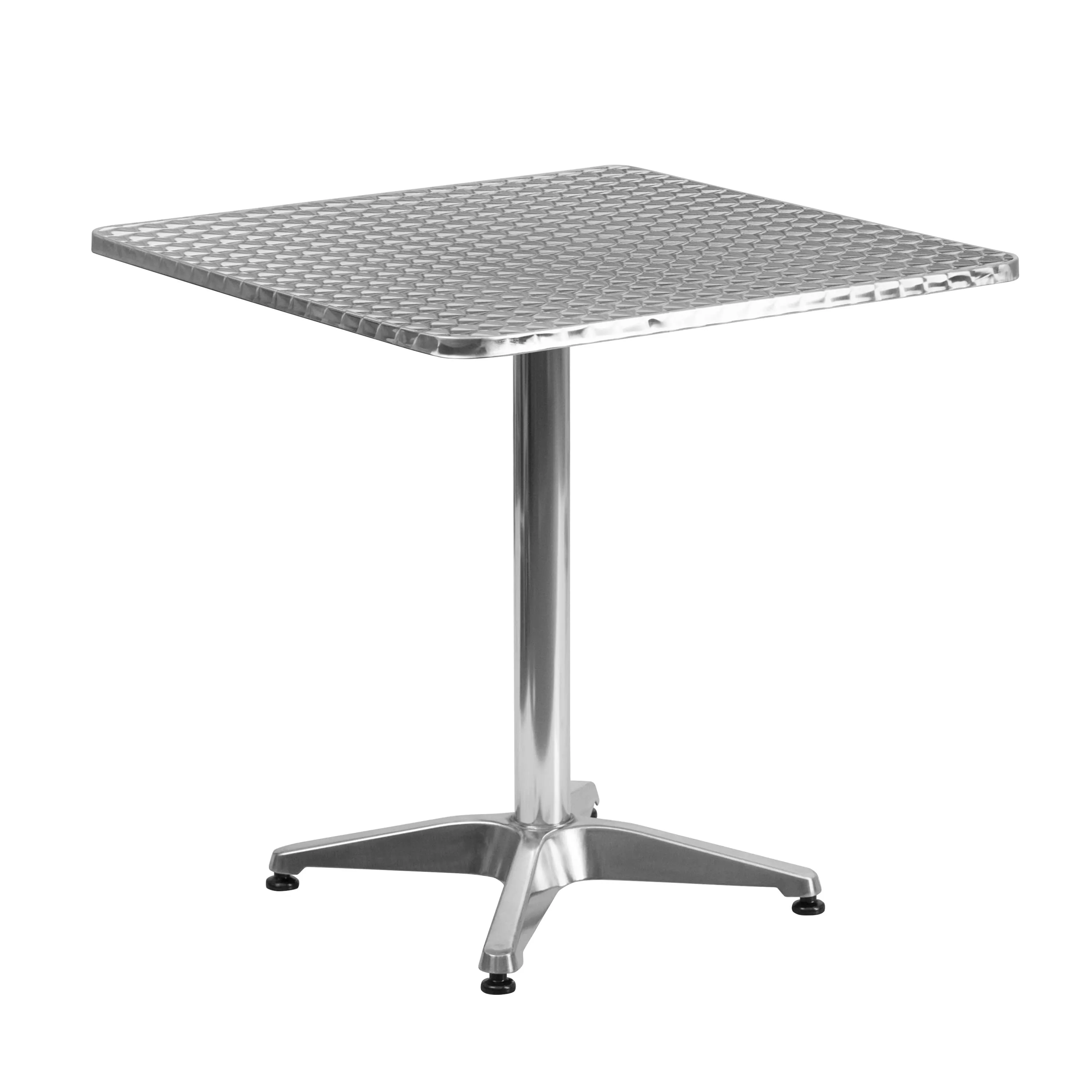 Lila 27.5'' Square Aluminum Indoor-Outdoor Table Set with 2 Rattan Chairs