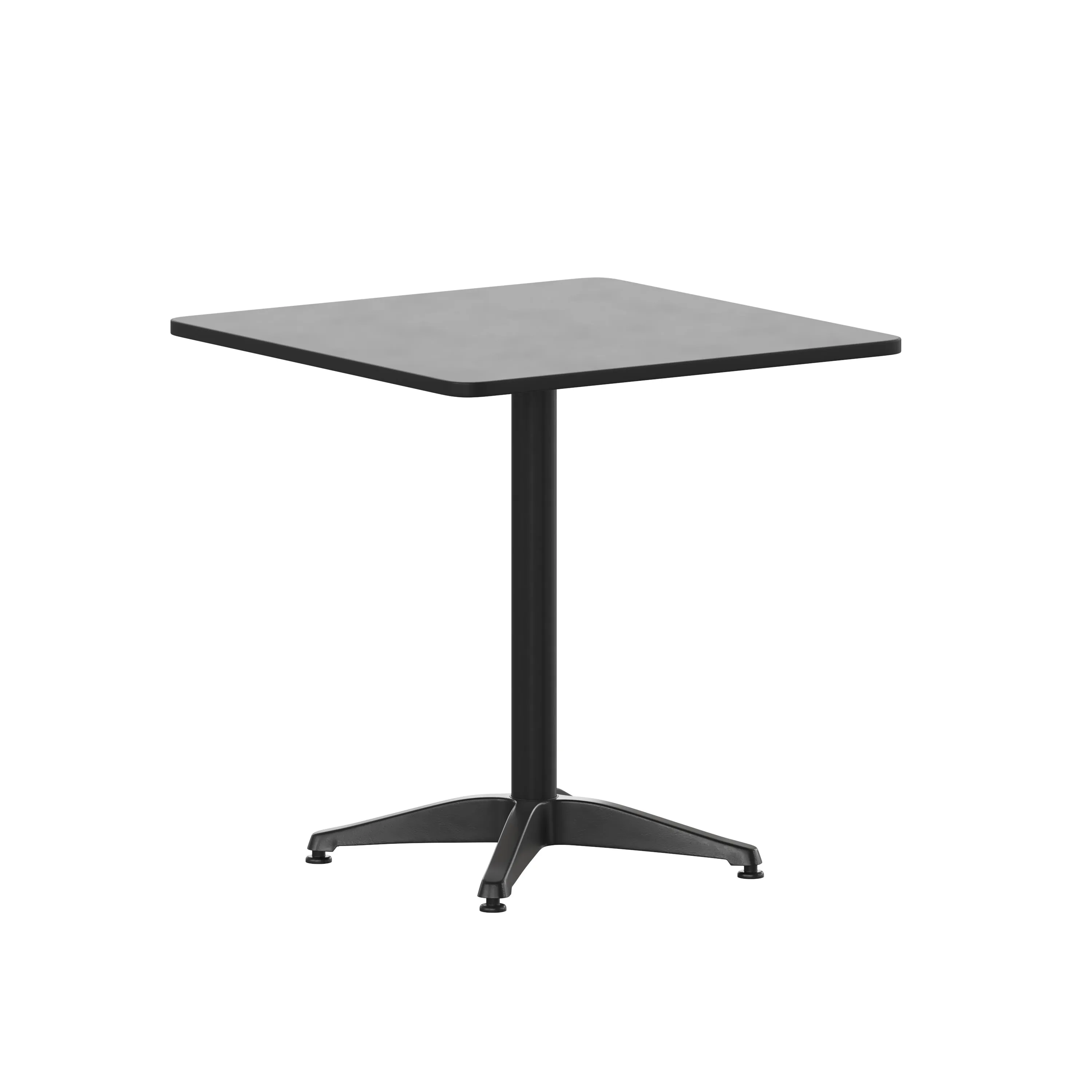 Lila 27.5'' Square Aluminum Indoor-Outdoor Table Set with 4 Slat Back Chairs