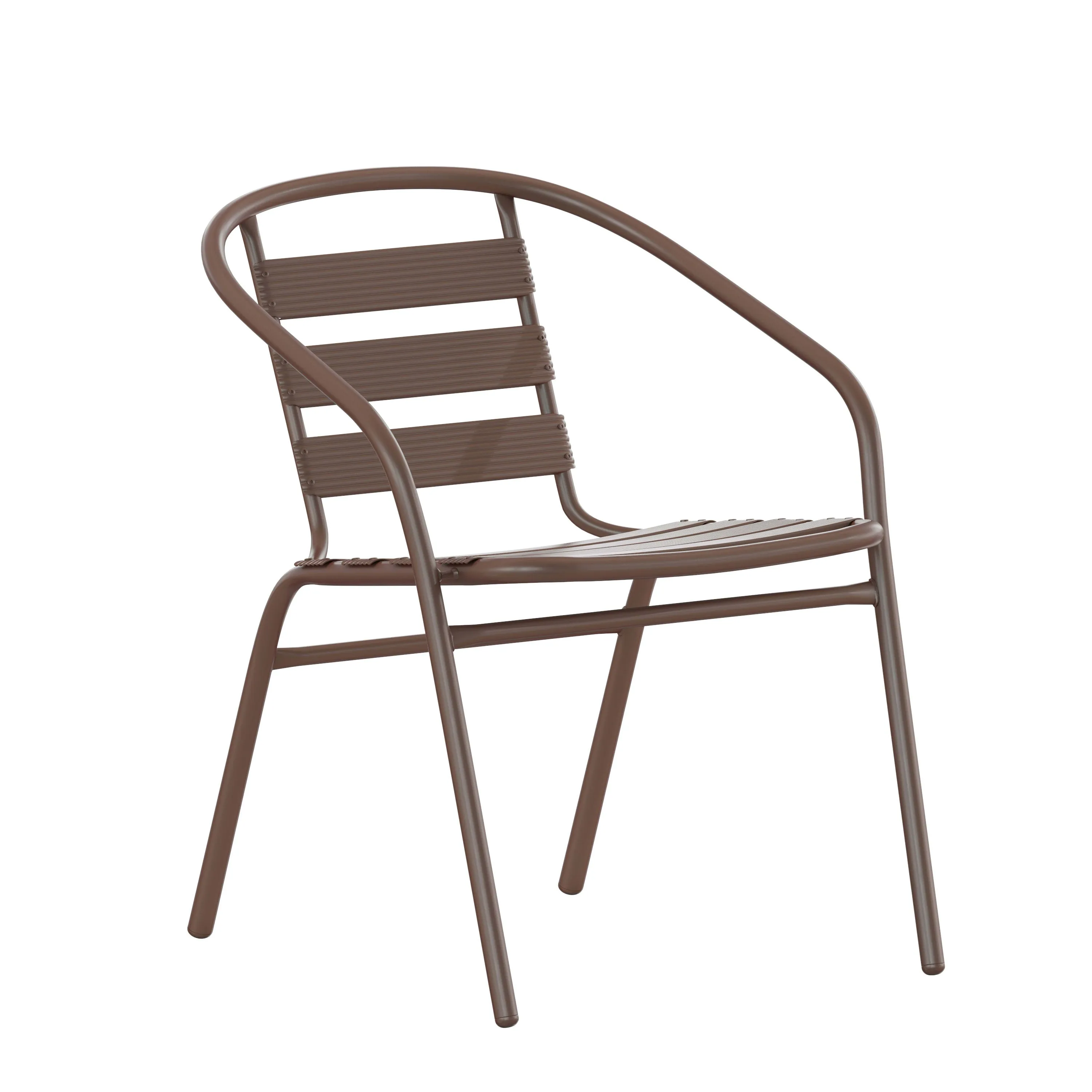 Lila 27.5'' Square Aluminum Indoor-Outdoor Table Set with 4 Slat Back Chairs