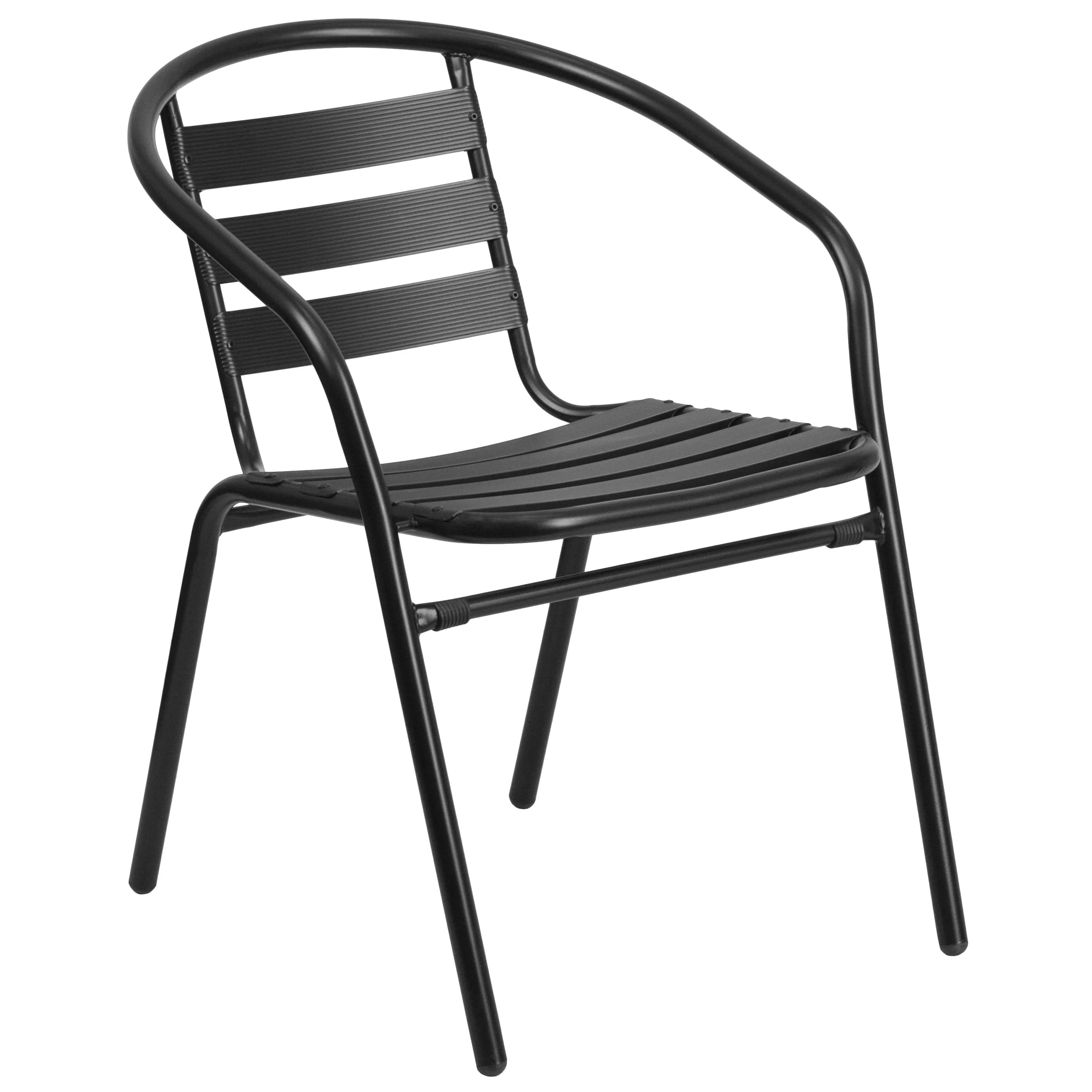 Lila 27.5'' Square Aluminum Indoor-Outdoor Table Set with 4 Slat Back Chairs