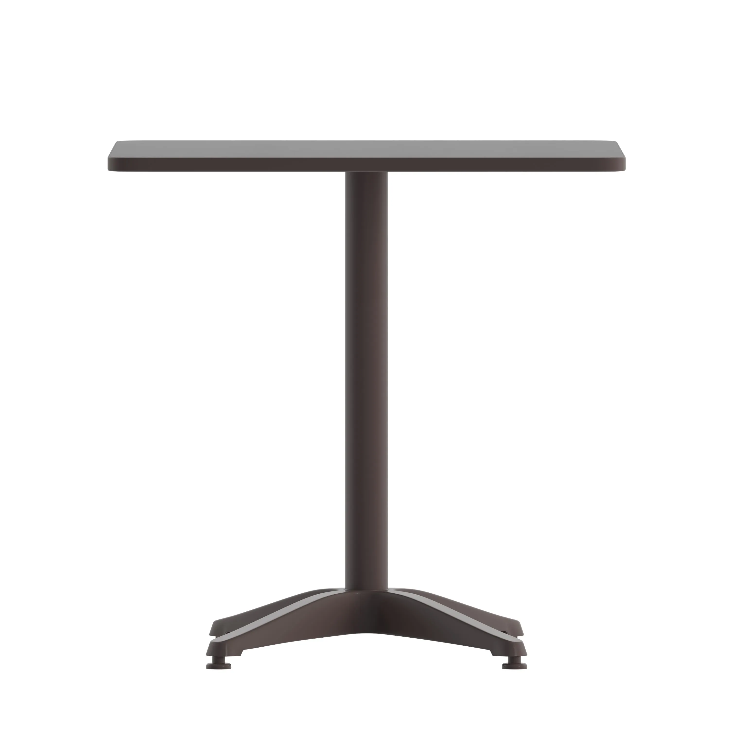 Lila 27.5'' Square Aluminum Indoor-Outdoor Table Set with 4 Slat Back Chairs