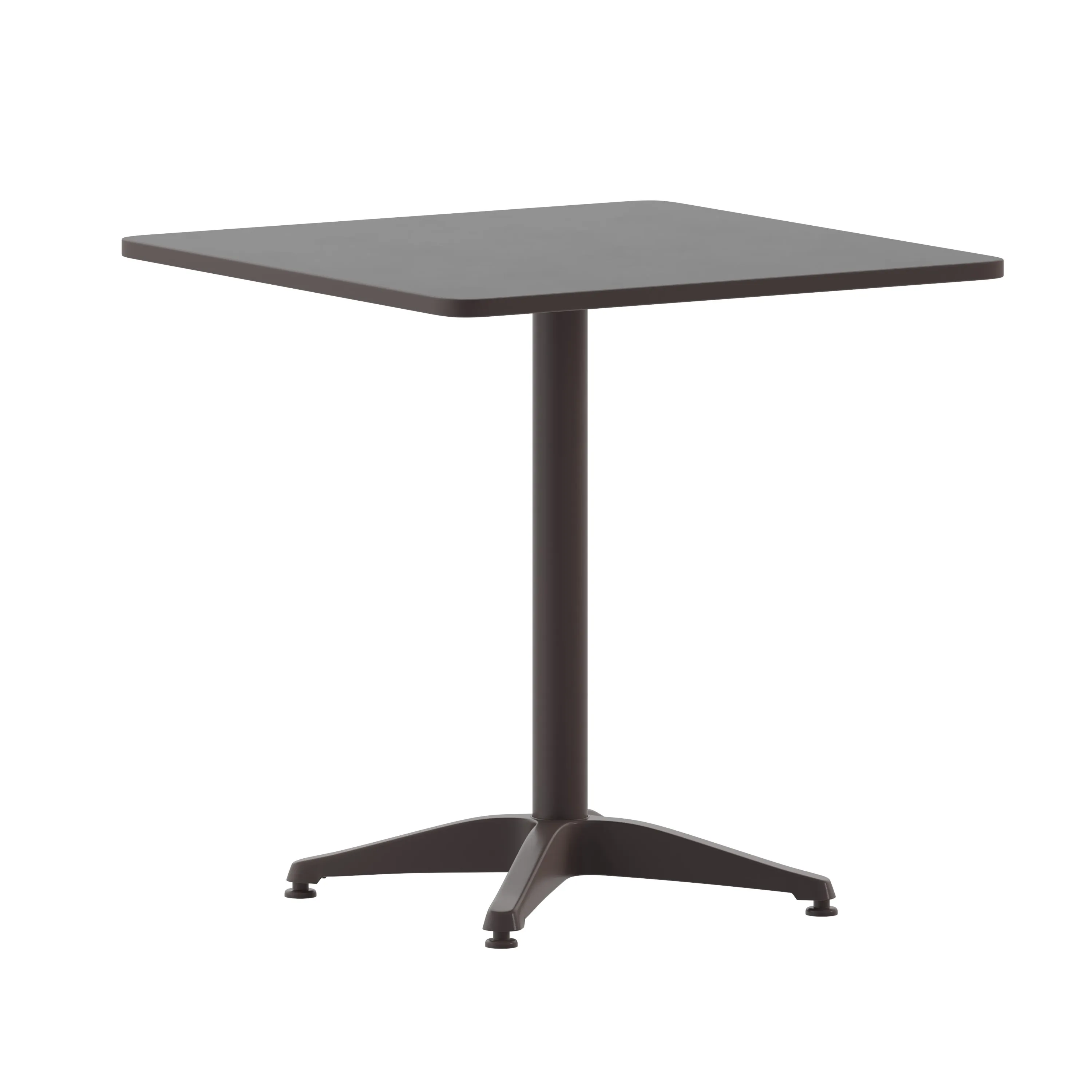 Lila 27.5'' Square Aluminum Indoor-Outdoor Table Set with 4 Slat Back Chairs