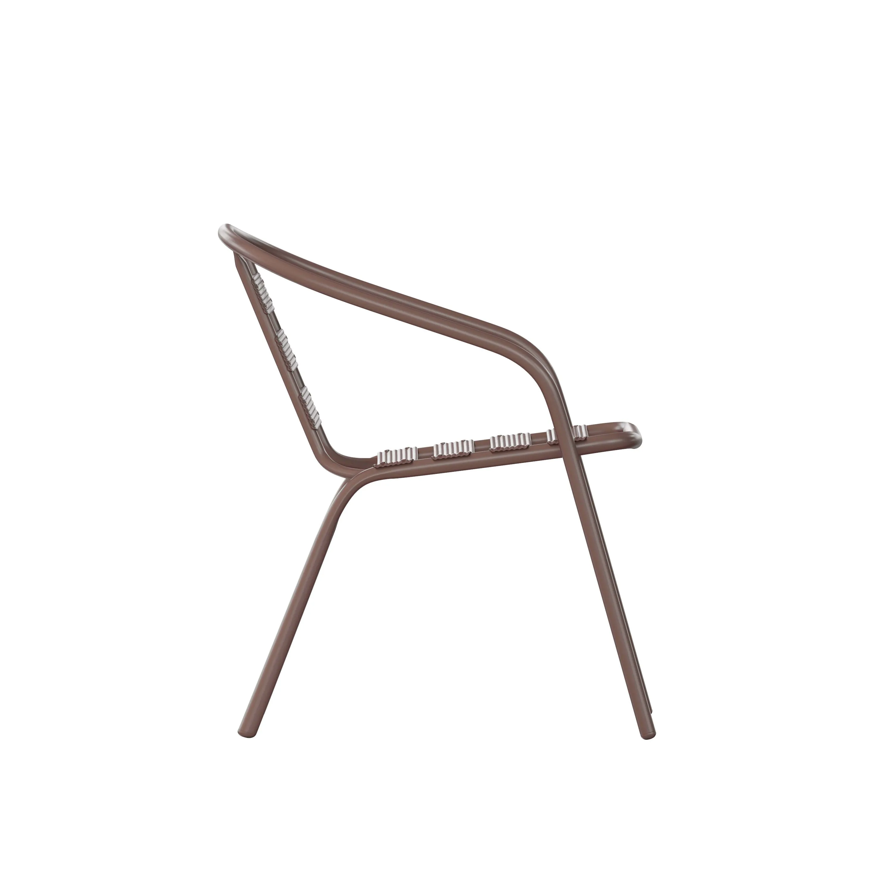Lila 27.5'' Square Aluminum Indoor-Outdoor Table Set with 4 Slat Back Chairs