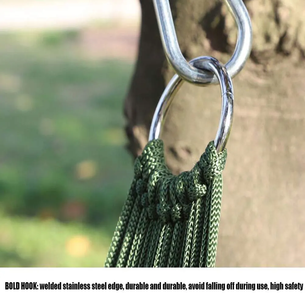 Mesh Pocket Cotton Rope Travel Hammock - AWZSDF