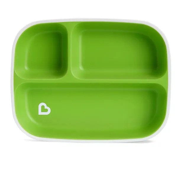 Munchkin Splash Toddler Divided Plates, Blue/Green, 2 Pack