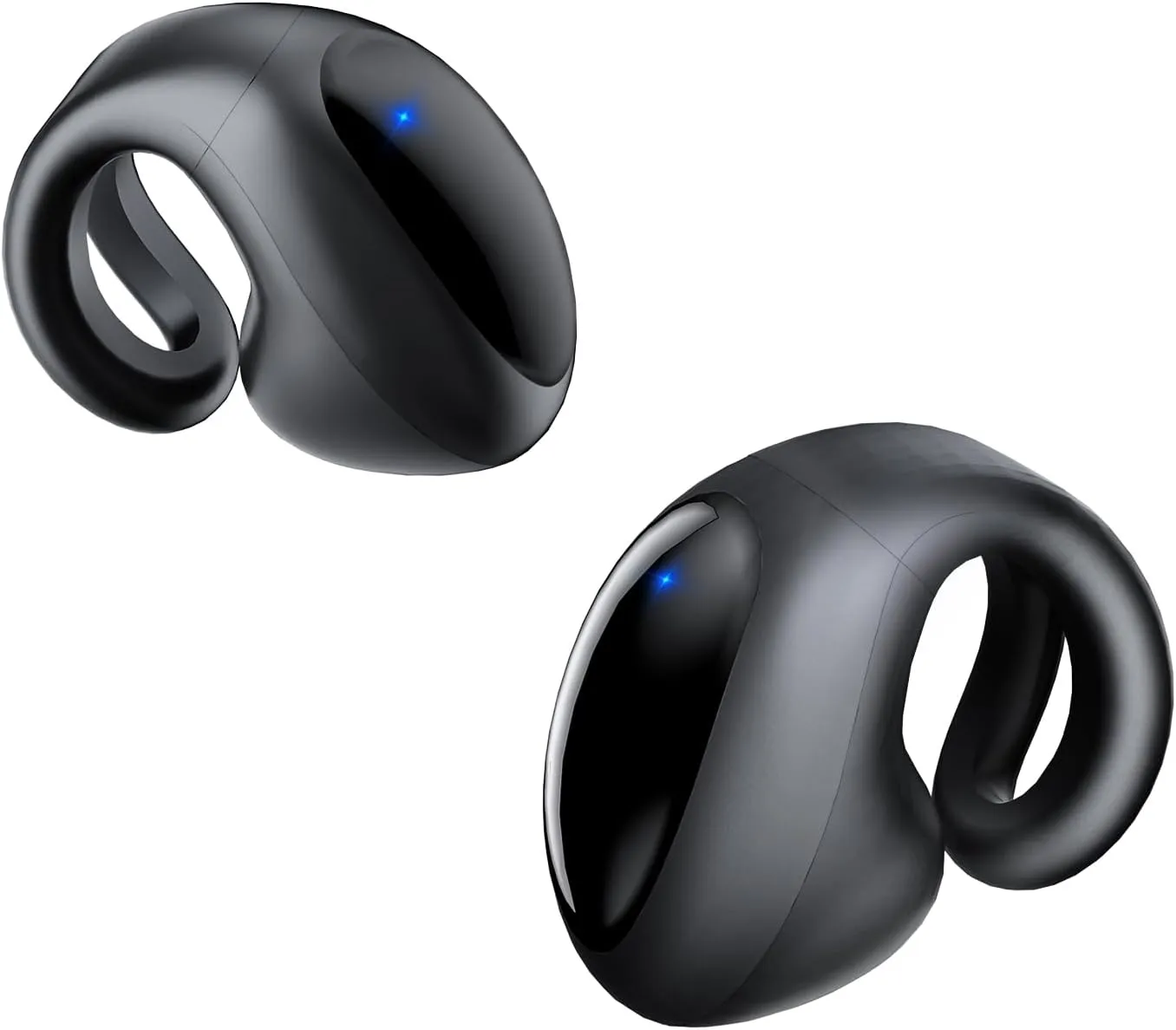 Open Ear Earbuds Lightweight Comfort Clip Wireless Earbuds Sweat Resistant Bluetooth Headphones Lightweight Sport Headphones for Workouts and Running with Dual Digital Display 44H Playtime IPX7