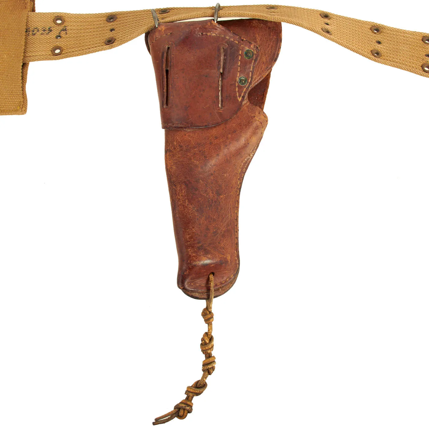 Original U.S. WWII Officer M1936 Pistol Belt, M1911 Holster and WWI Magazine Pouch
