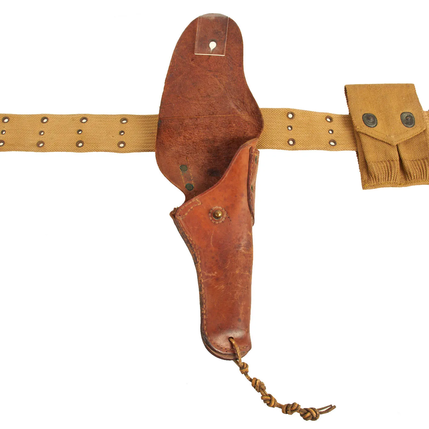 Original U.S. WWII Officer M1936 Pistol Belt, M1911 Holster and WWI Magazine Pouch