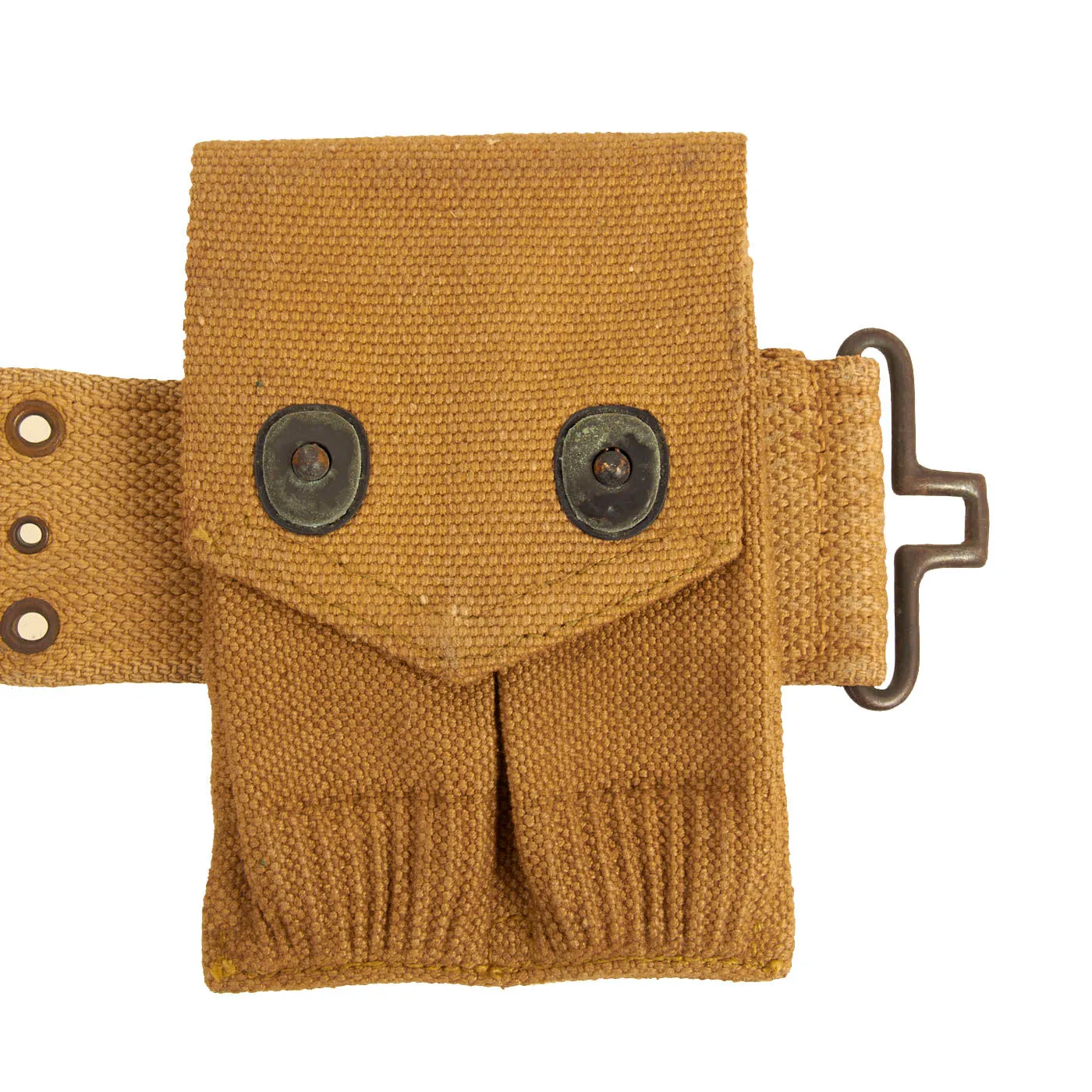 Original U.S. WWII Officer M1936 Pistol Belt, M1911 Holster and WWI Magazine Pouch