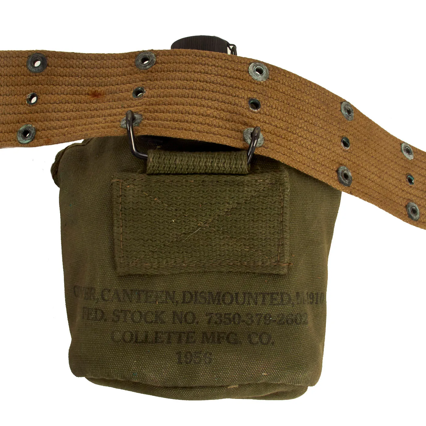 Original U.S. WWII Officer M1936 Pistol Belt, M1911 Holster, Magazine Pouch & Canteen Pouch With Canteen and Cup